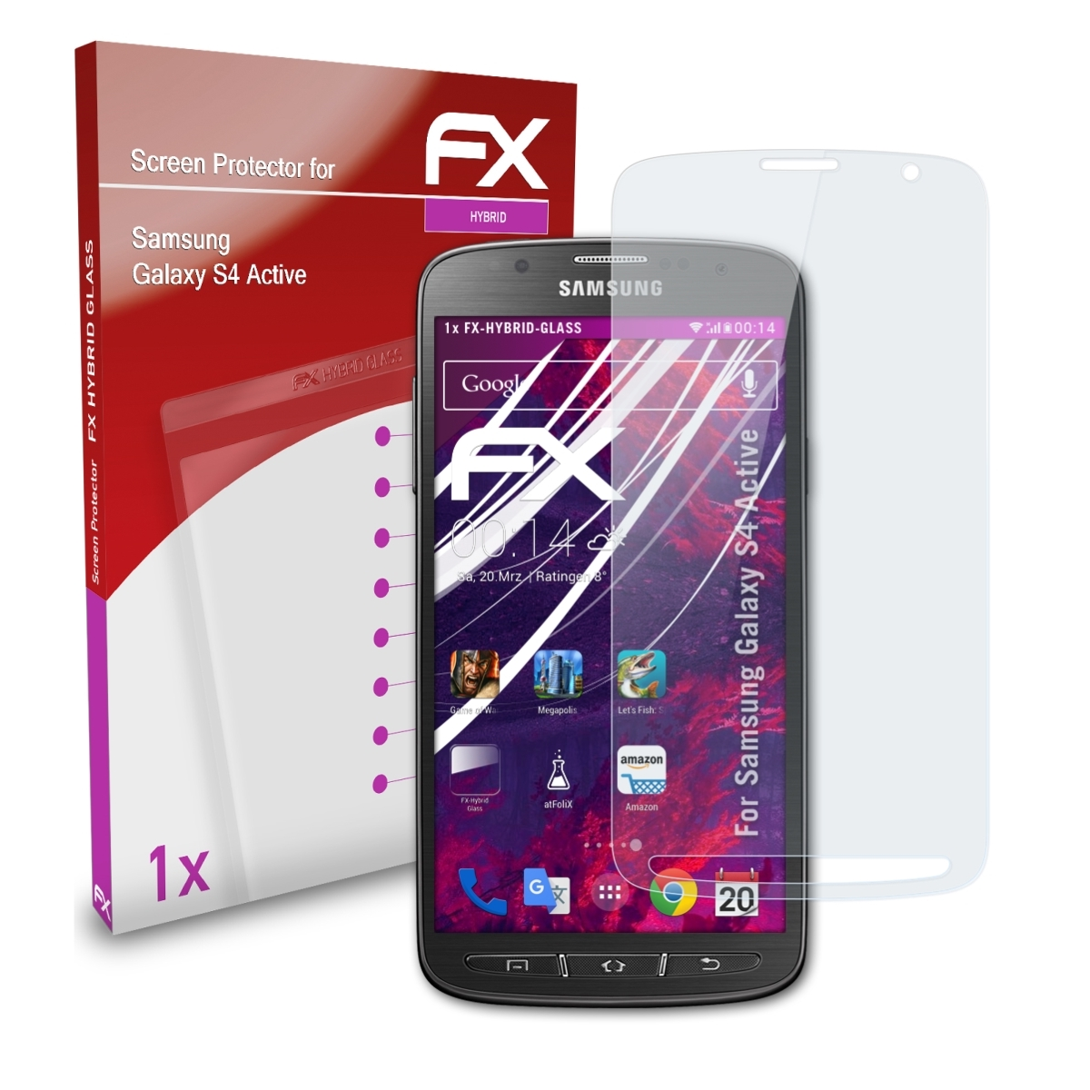FX-Hybrid-Glass ATFOLIX Active) S4 Galaxy Samsung Schutzglas(für