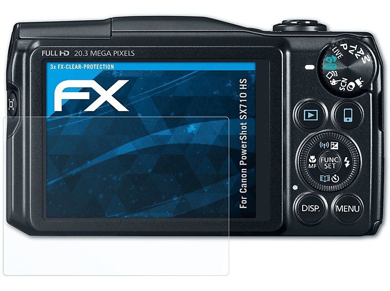 ATFOLIX 3x FX-Clear Displayschutz(für Canon PowerShot SX710 HS)