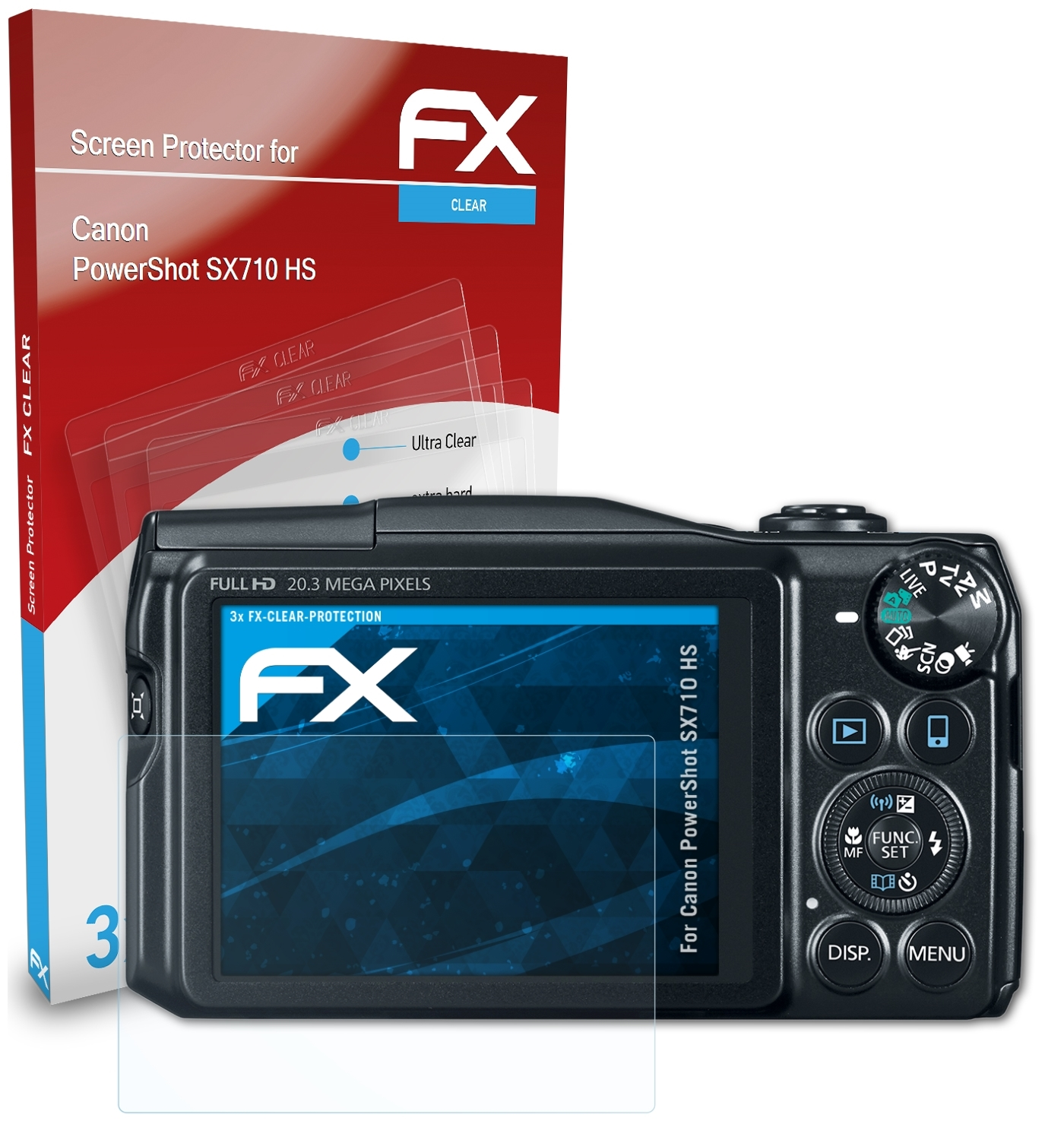 ATFOLIX SX710 Displayschutz(für PowerShot 3x Canon FX-Clear HS)