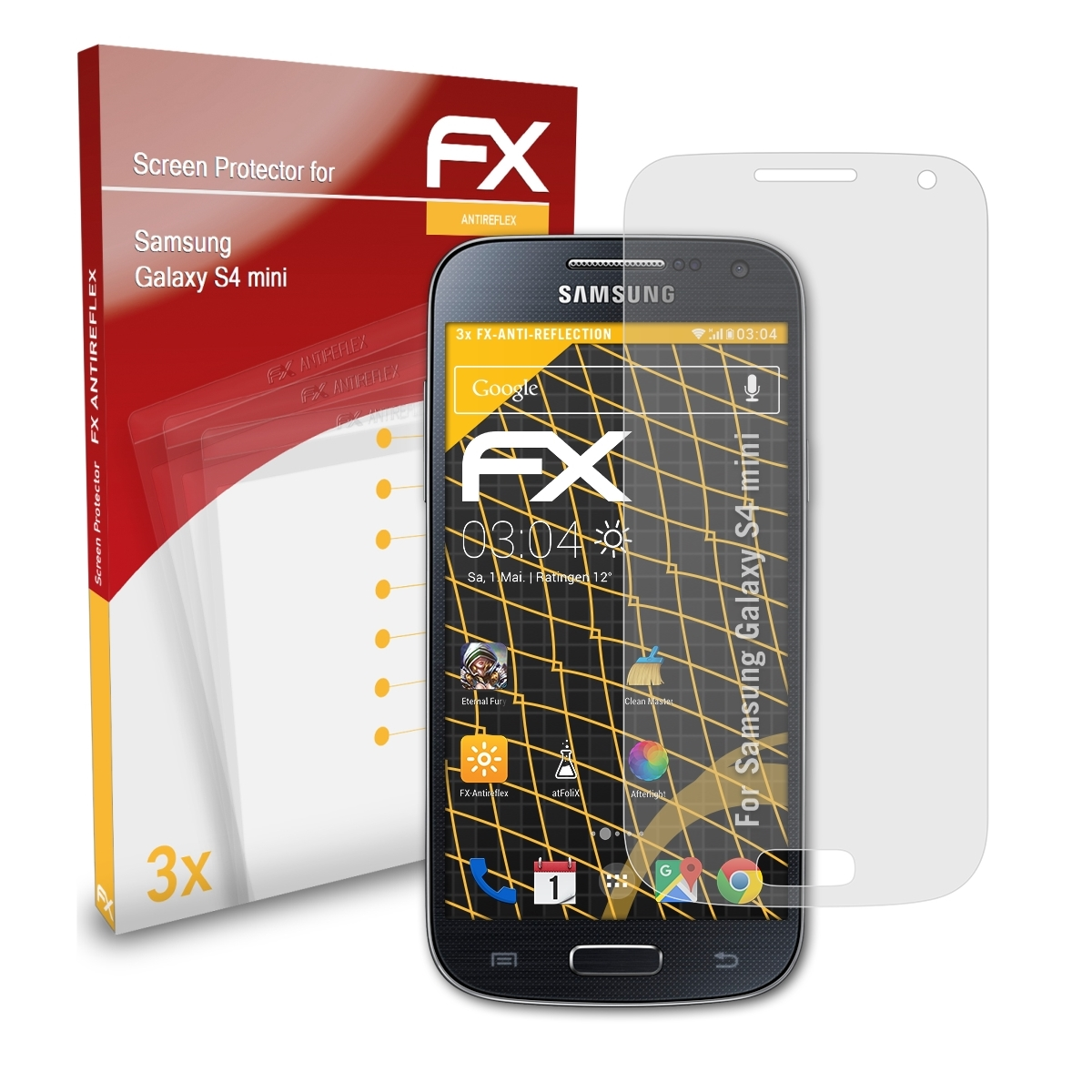 ATFOLIX 3x FX-Antireflex Displayschutz(für Samsung mini) Galaxy S4