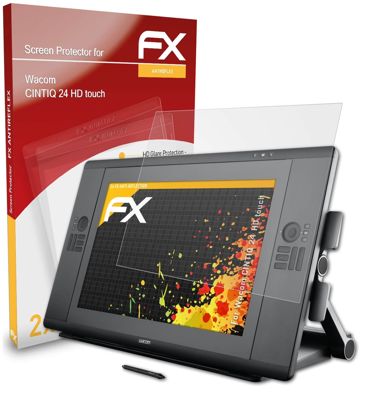 ATFOLIX 2x FX-Antireflex Displayschutz(für Wacom touch) 24 HD CINTIQ