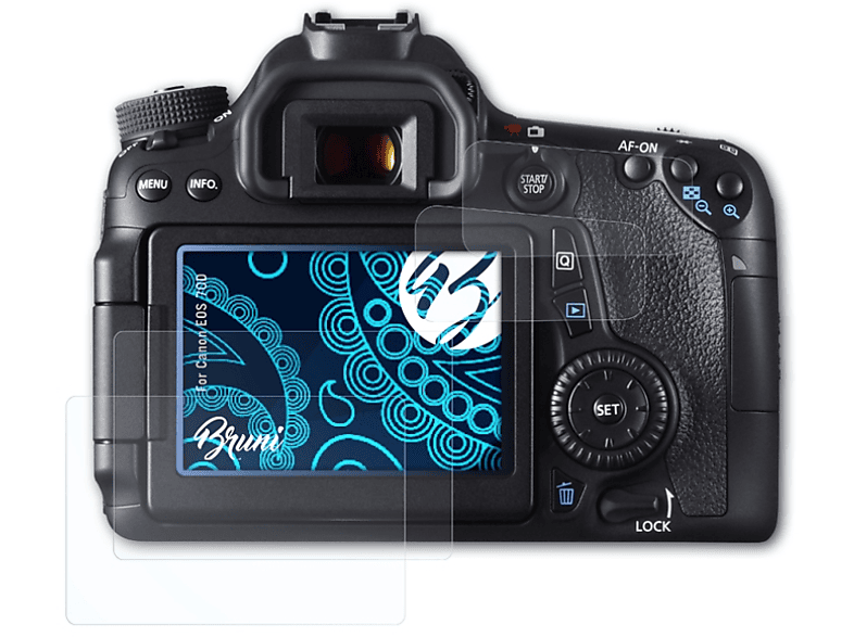 BRUNI 2x Basics-Clear Schutzfolie(für Canon 70D) EOS