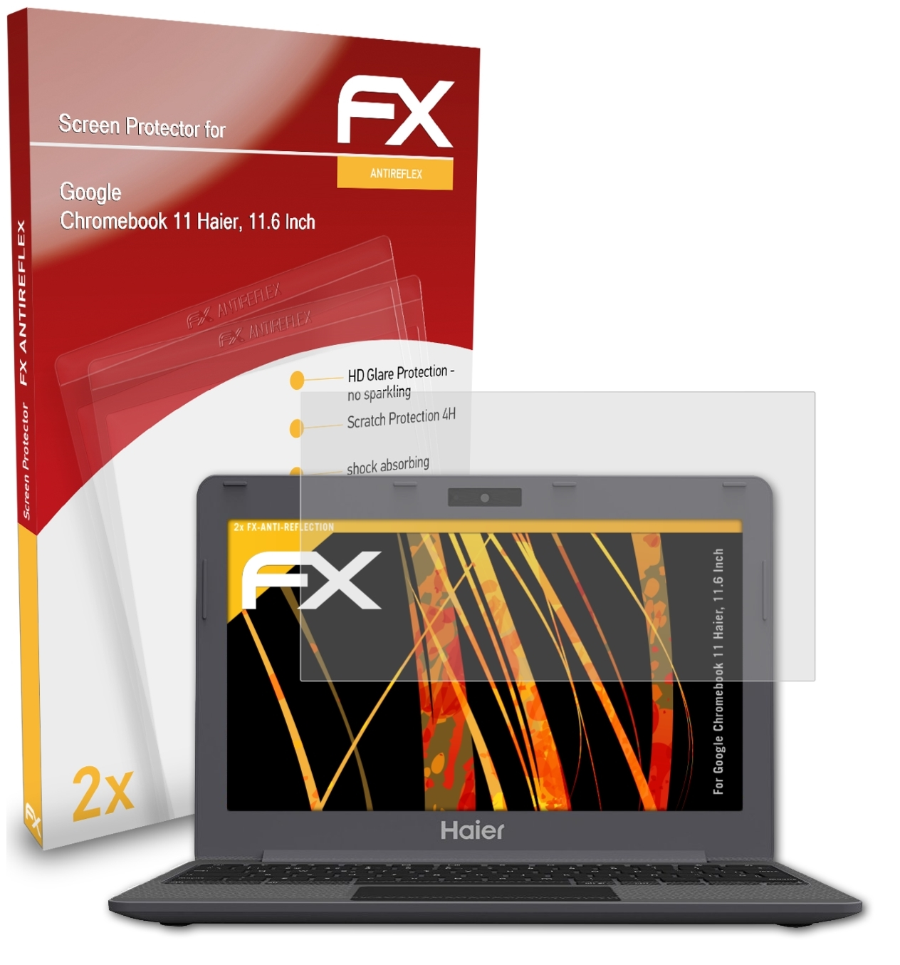 ATFOLIX 2x Google 11 Chromebook Inch)) Displayschutz(für FX-Antireflex 11.6 (Haier