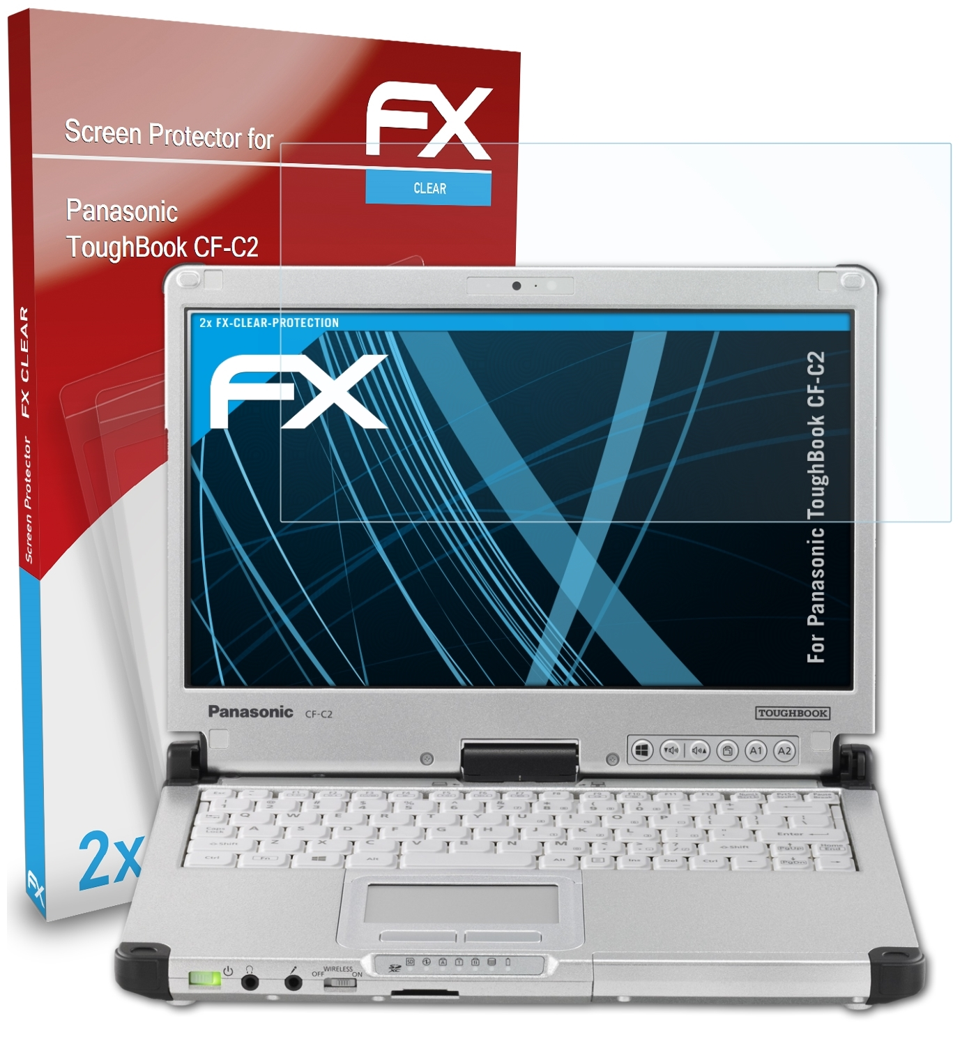 Panasonic 2x ATFOLIX FX-Clear CF-C2) ToughBook Displayschutz(für