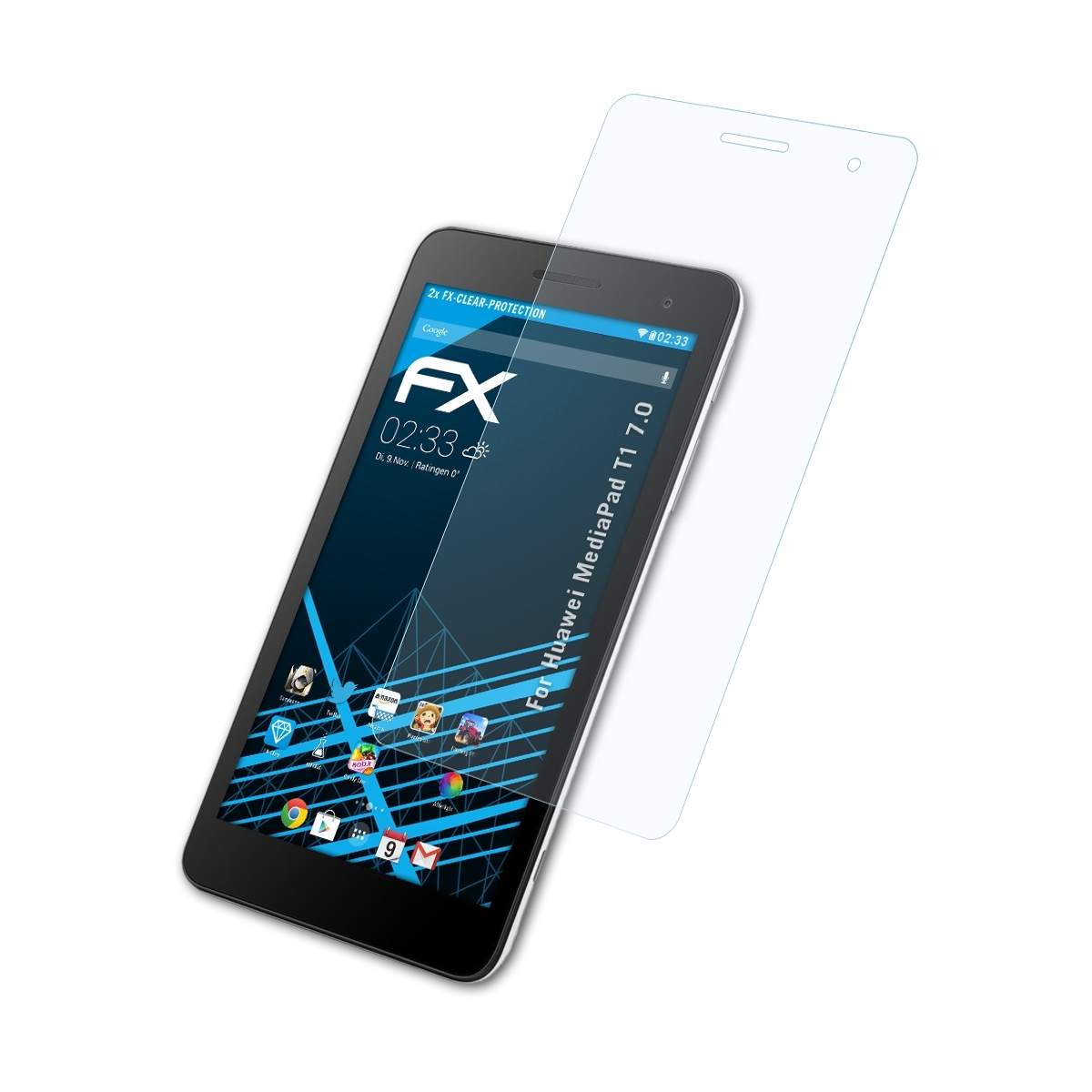 7.0) MediaPad 2x Displayschutz(für ATFOLIX Huawei FX-Clear T1