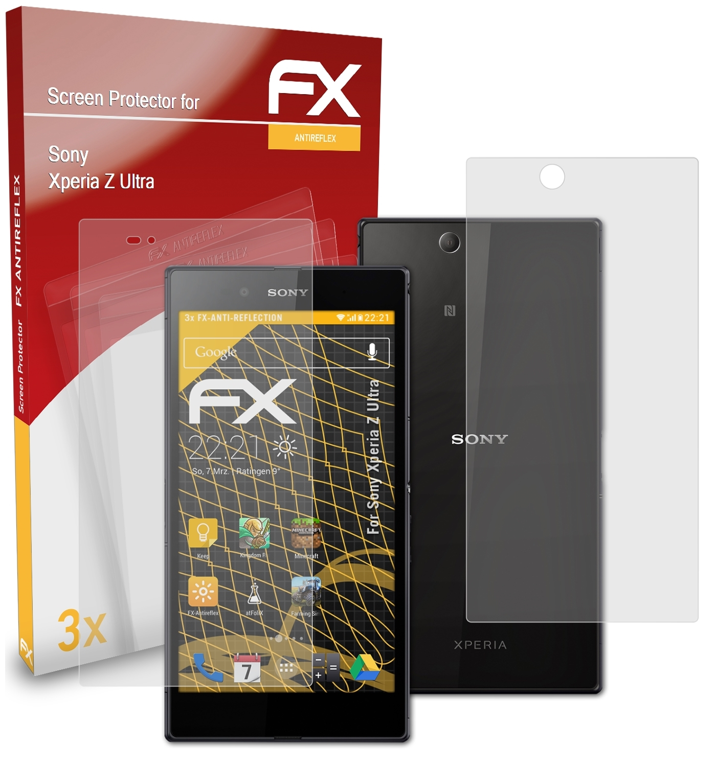 ATFOLIX 3x Ultra) Displayschutz(für Xperia Sony Z FX-Antireflex