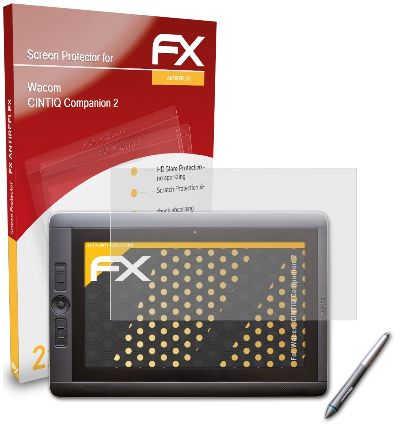 ATFOLIX 2x CINTIQ FX-Antireflex 2) Displayschutz(für Companion Wacom