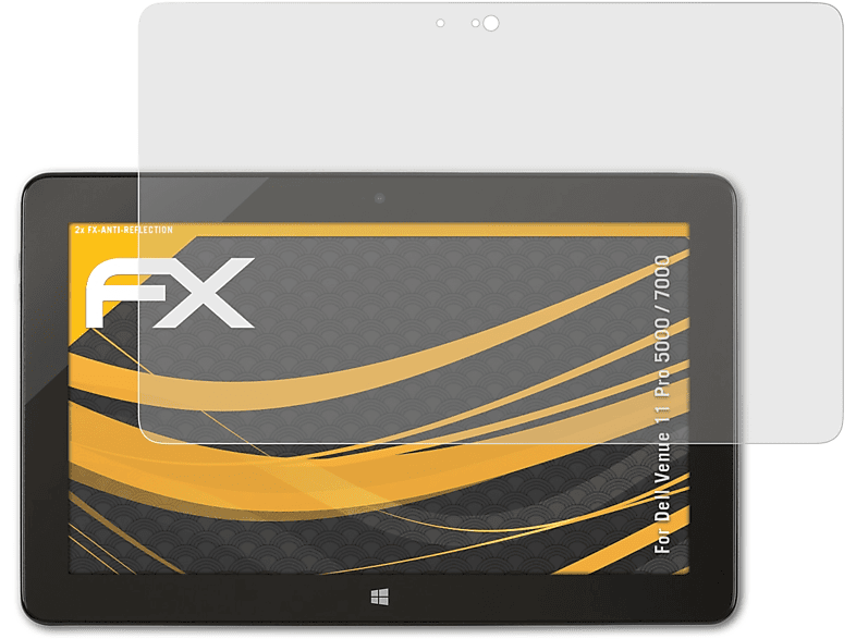 ATFOLIX 2x FX-Antireflex Displayschutz(für Dell Venue 11 Pro 5000 / 7000)