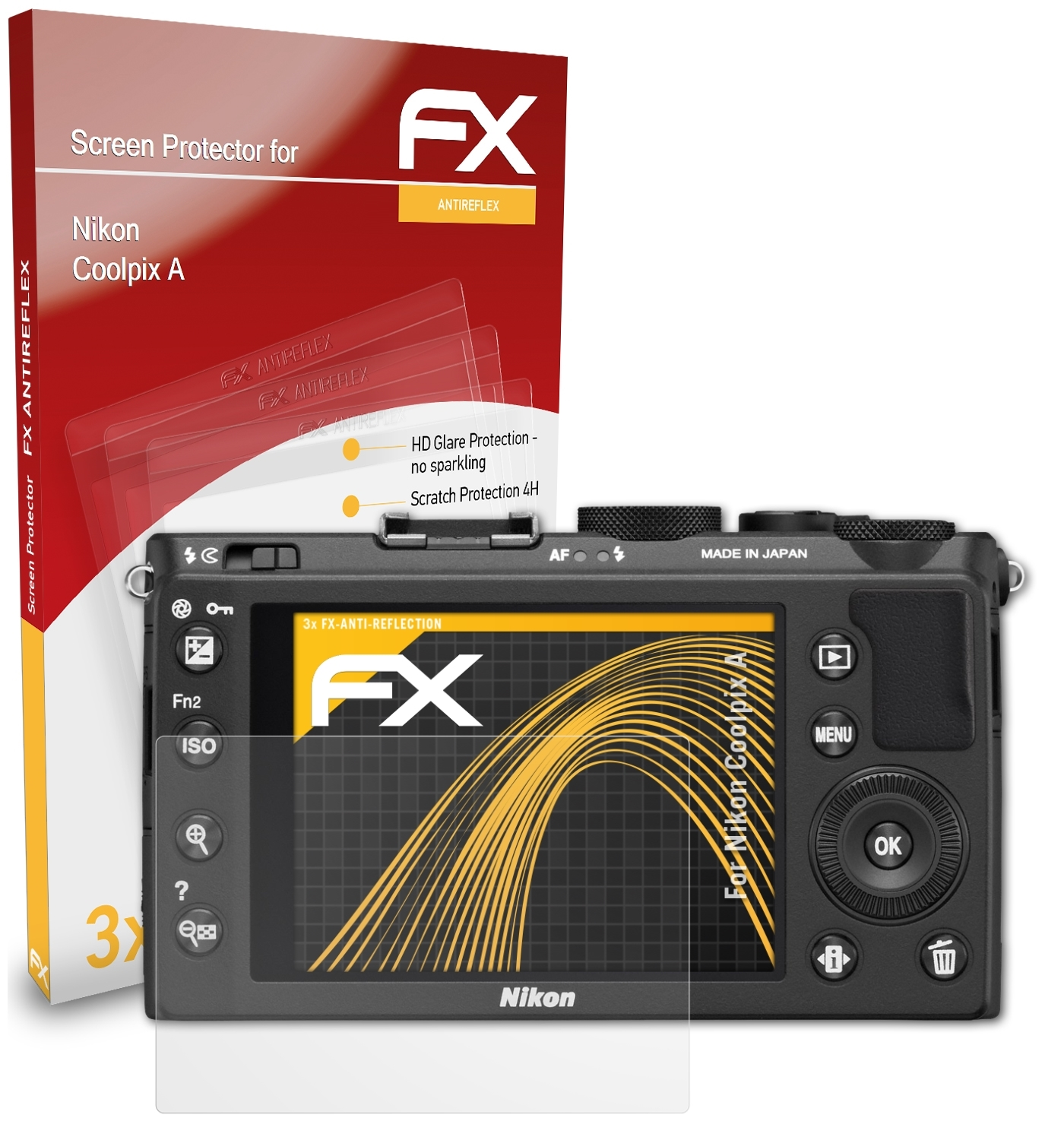 ATFOLIX 3x Nikon FX-Antireflex A) Coolpix Displayschutz(für