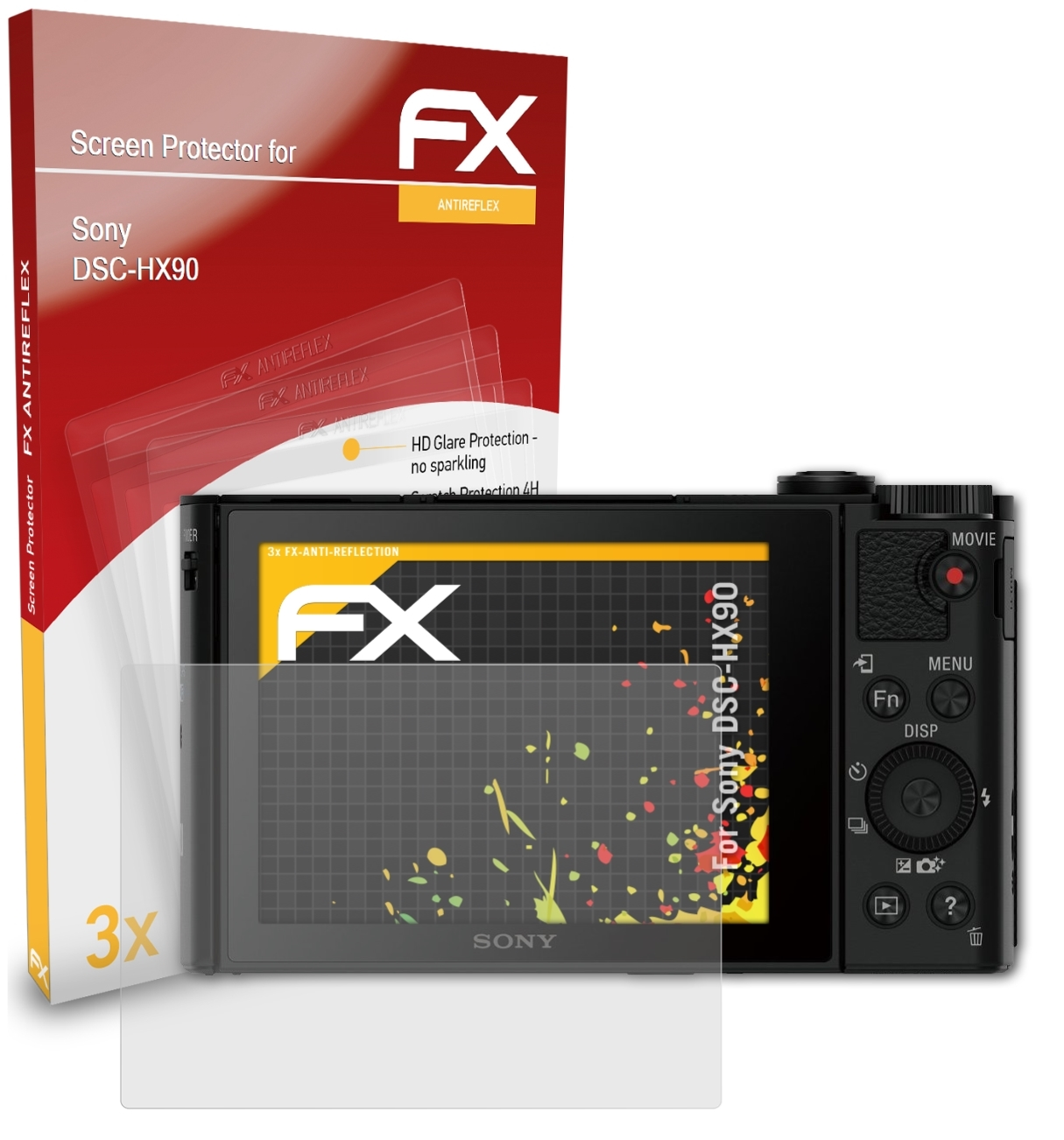 ATFOLIX 3x FX-Antireflex Sony DSC-HX90) Displayschutz(für