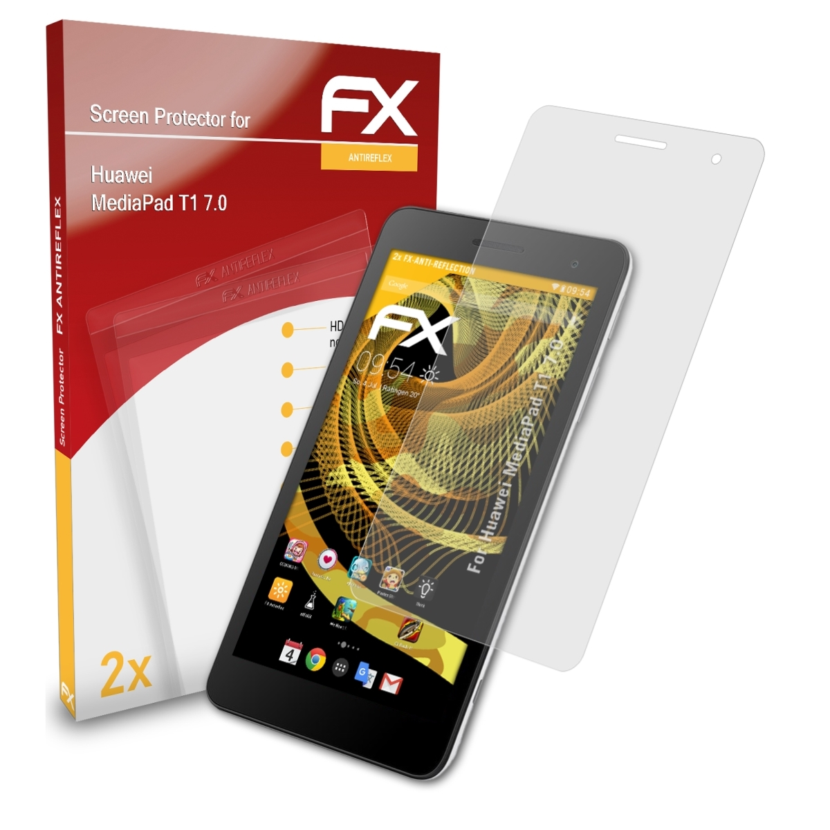 ATFOLIX 2x FX-Antireflex MediaPad Displayschutz(für Huawei T1 7.0)