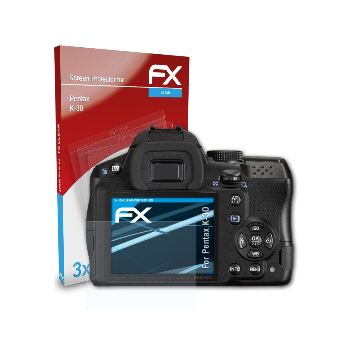 Displayschutz(für 3x Pentax FX-Clear K-30) ATFOLIX