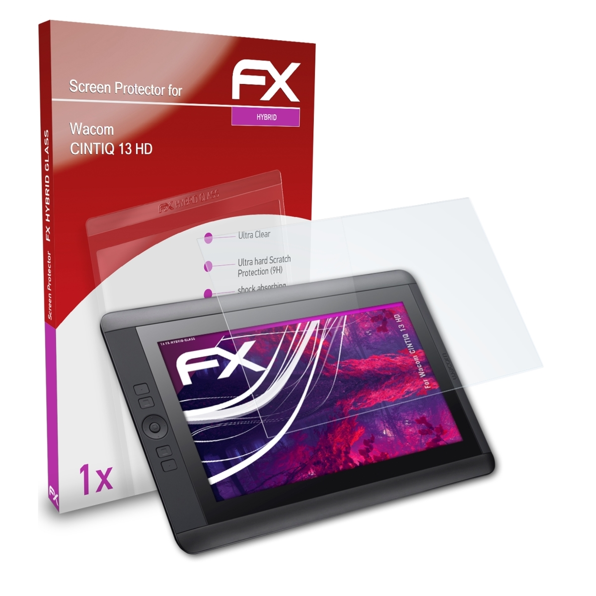 HD) FX-Hybrid-Glass 13 Wacom CINTIQ ATFOLIX Schutzglas(für