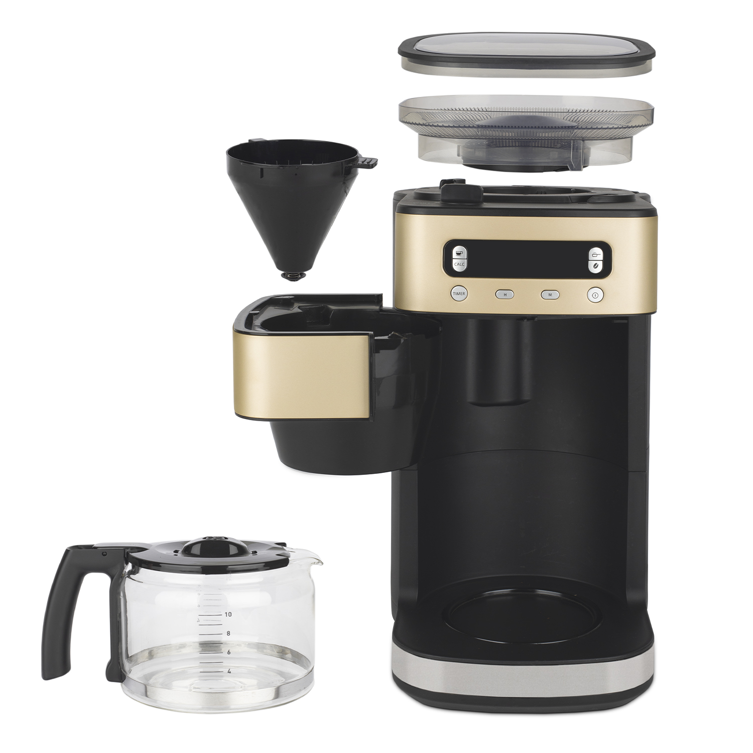 H.KOENIG MGX90 Kaffeevollautomat Gold / Schwarz