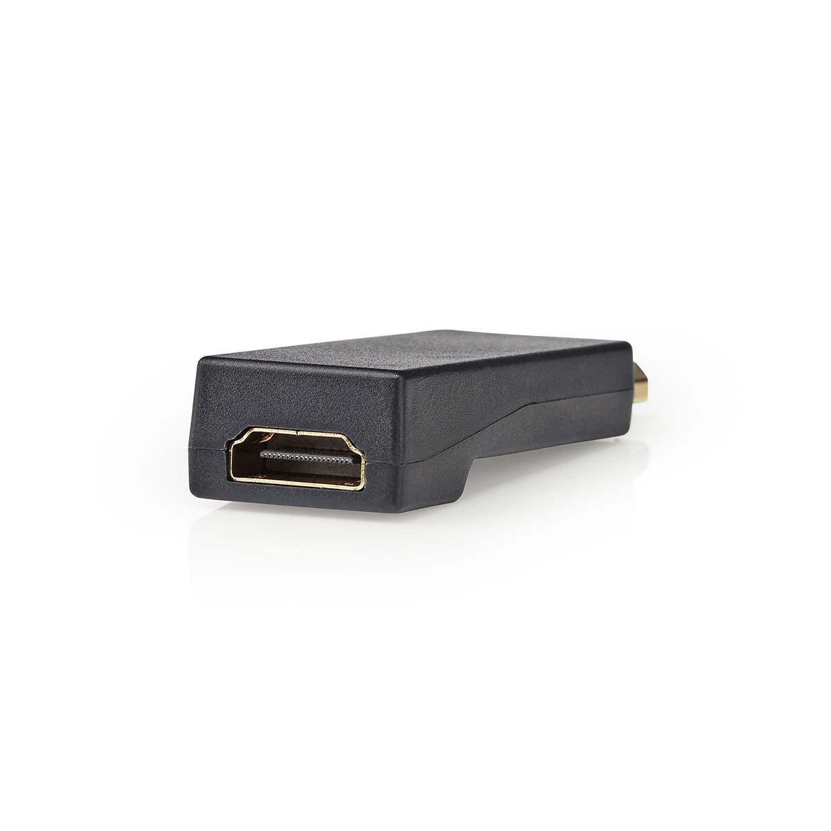 Ein schwarzer HDMI-Adapter, der den HDMI-Anschluss an einem Ende zeigt.