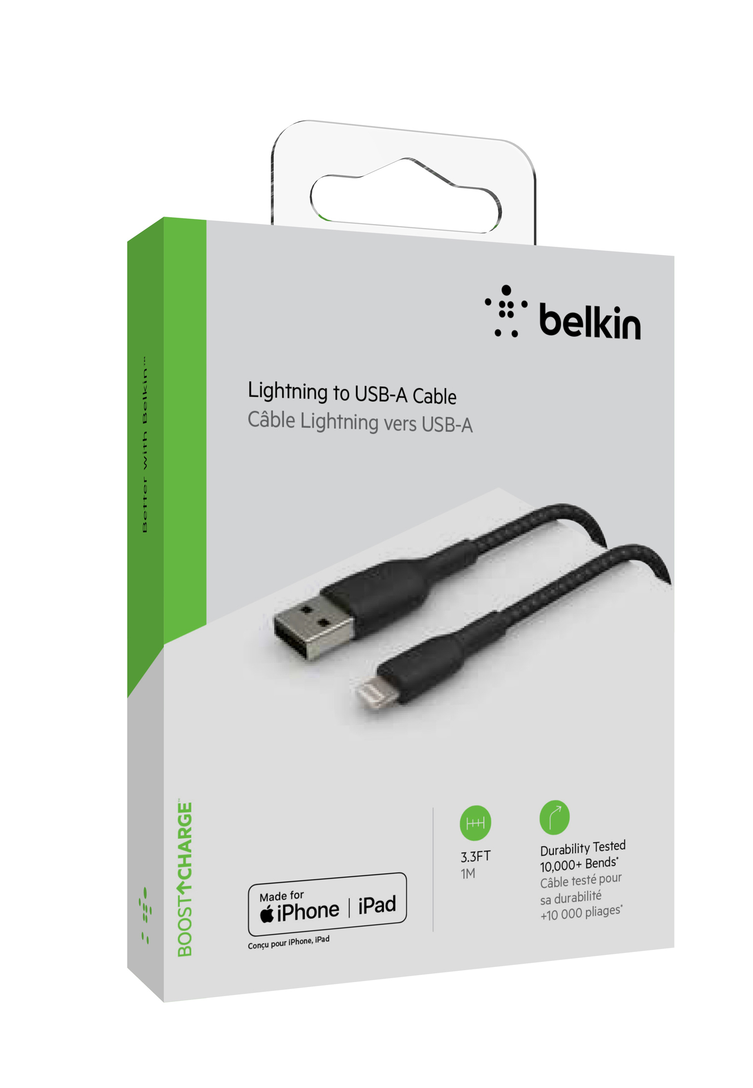 schwarz USB-A, BOOST Lightningkabel 2 CHARGE™, m, BELKIN