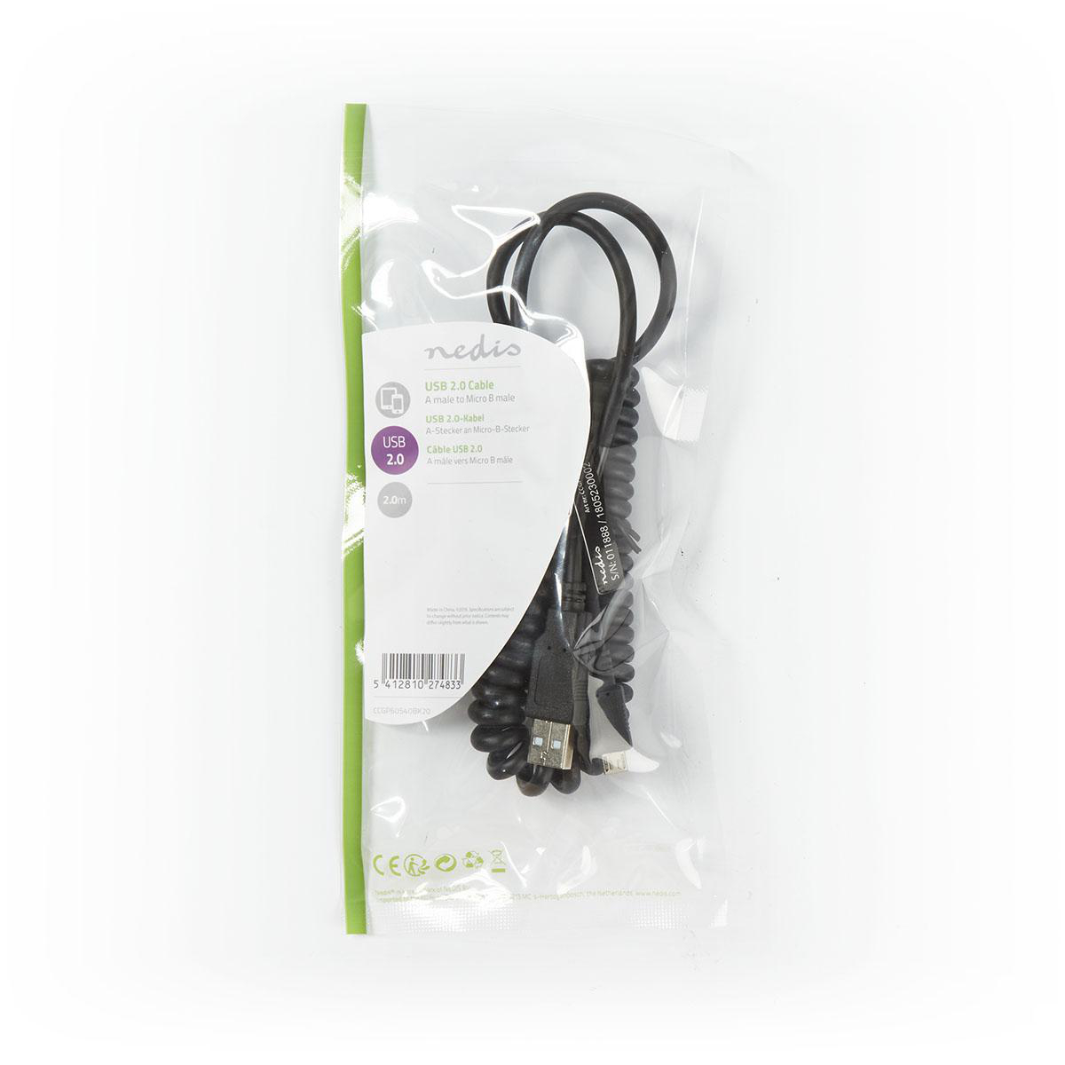 USB-Kabel, 2,00 NEDIS m CCGP60540BK20,