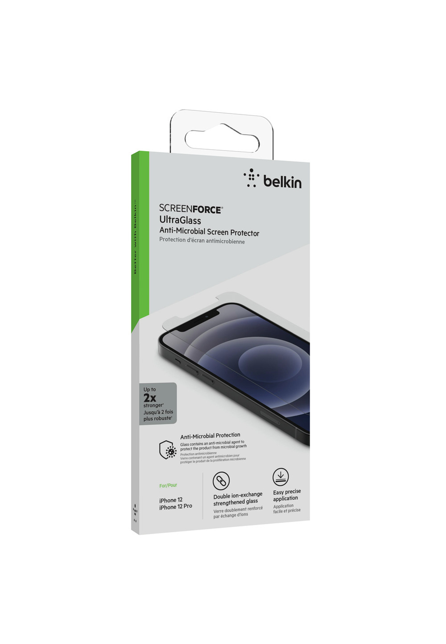 BELKIN SCREENFORCE™ Displayschutz(für iPhone 12) Antimikrobieller Apple UltraGlass
