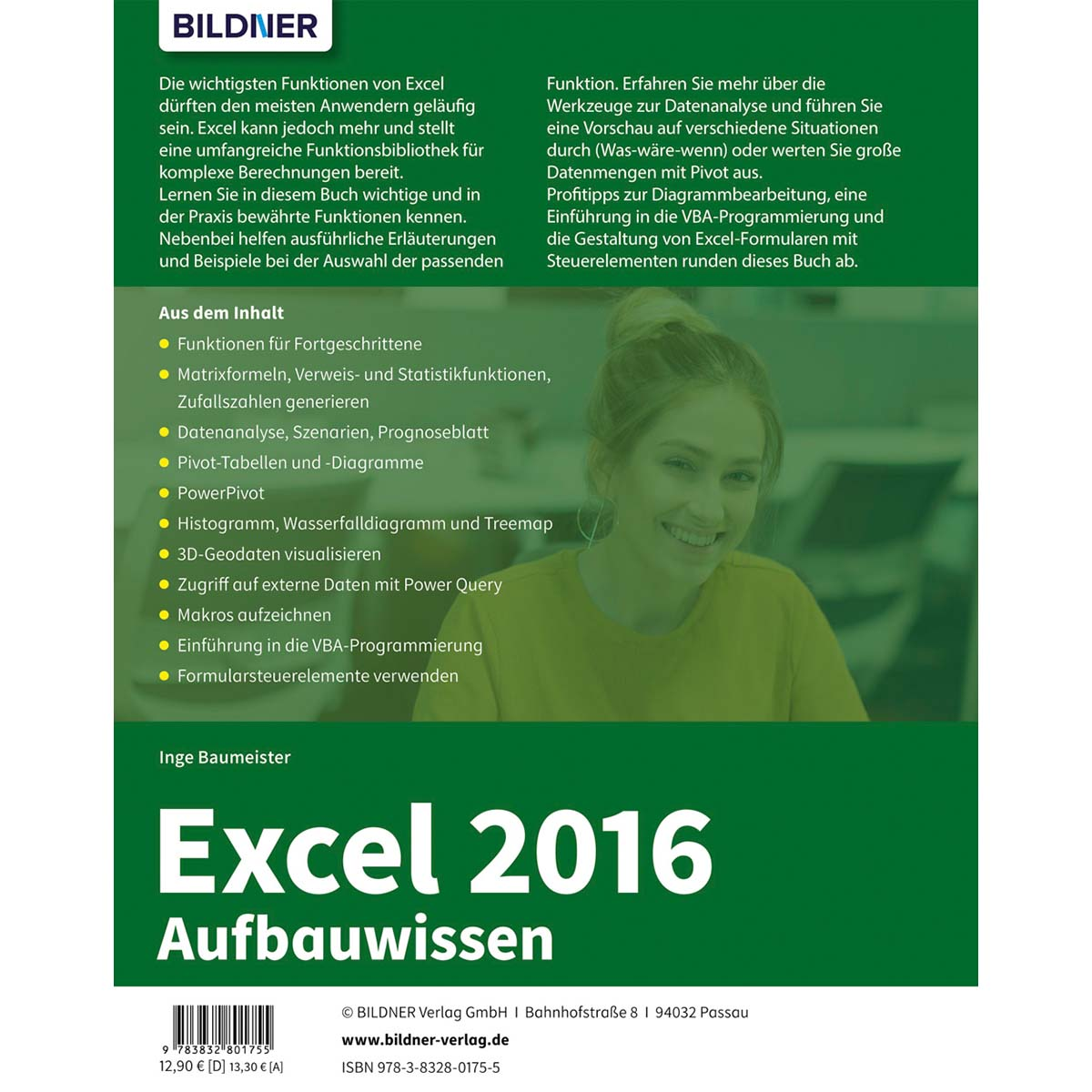 Ein Buch mit Text und einem Bild einer Frau mit blonden Haaren.