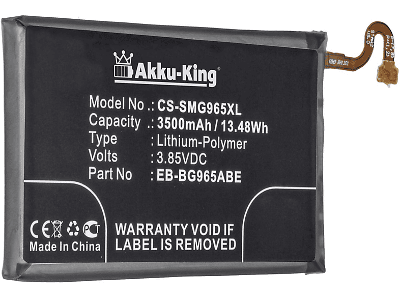 EB-BG965ABA Volt, Akku Li-Polymer 3.85 mit AKKU-KING 3500mAh kompatibel Handy-Akku, Samsung