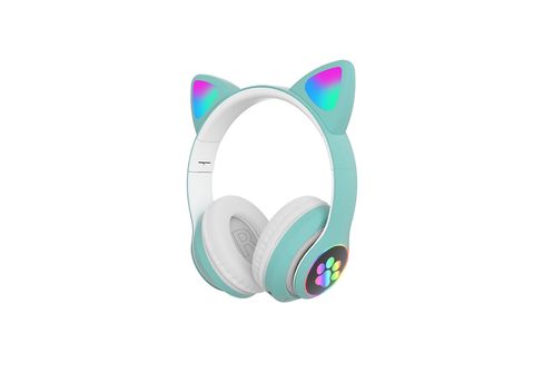 Auriculares infantiles TWS-CAT con orejas de gato luz LED Verde - TWS-CATG  SMARTEK, Banda para el cuello, Verde