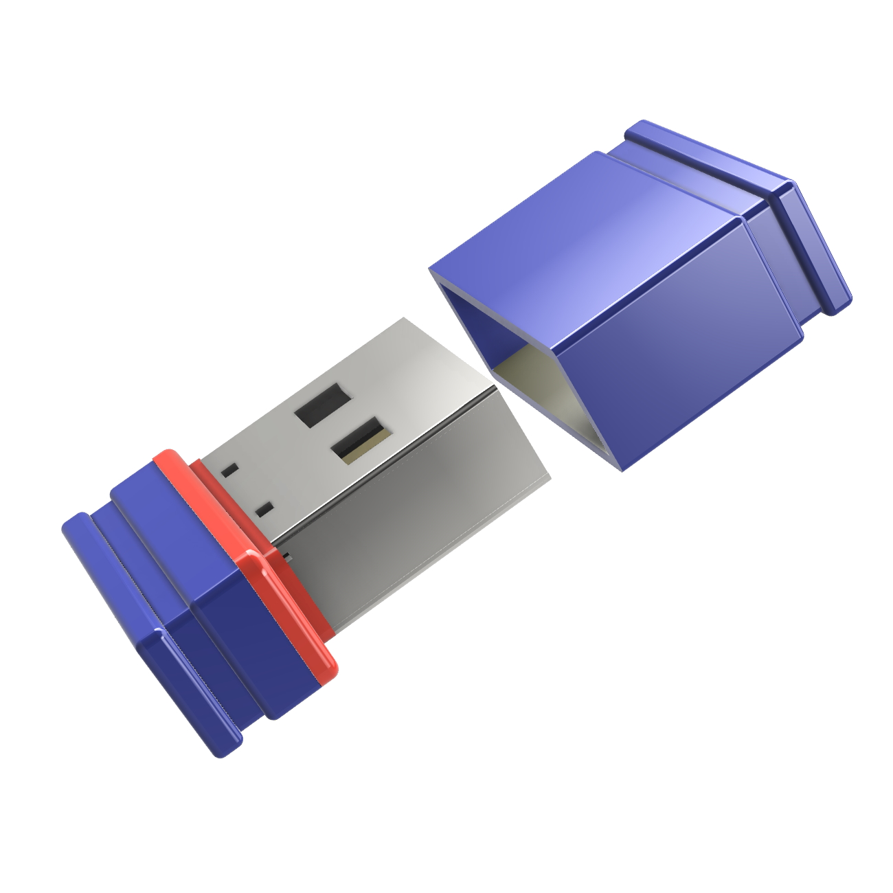 USB GERMANY ®ULTRA GB) USB-Stick Mini 64 P1 (Blau/Rot