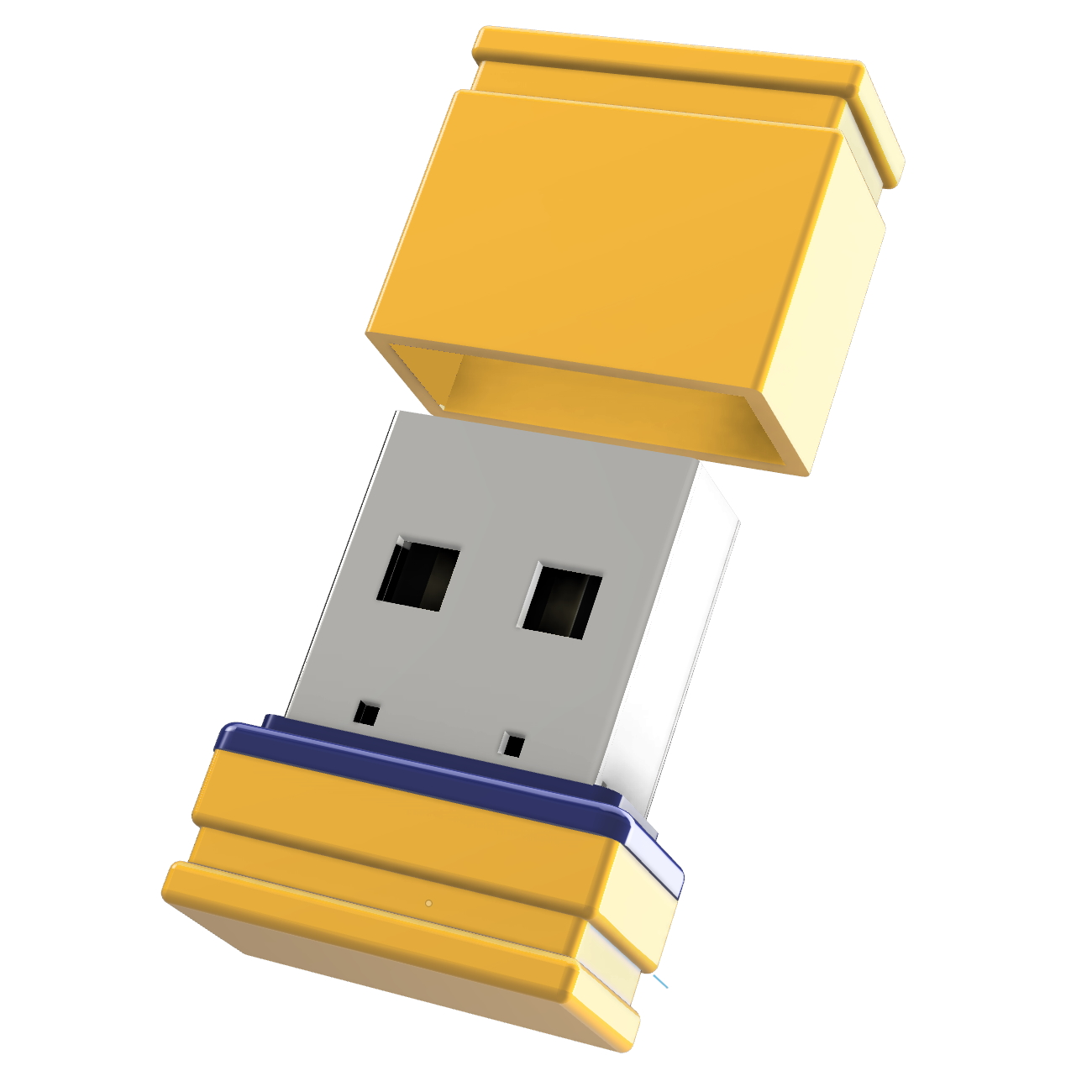 USB GERMANY ®ULTRA Mini P1 USB-Stick 2 GB) (Gelb/Blau
