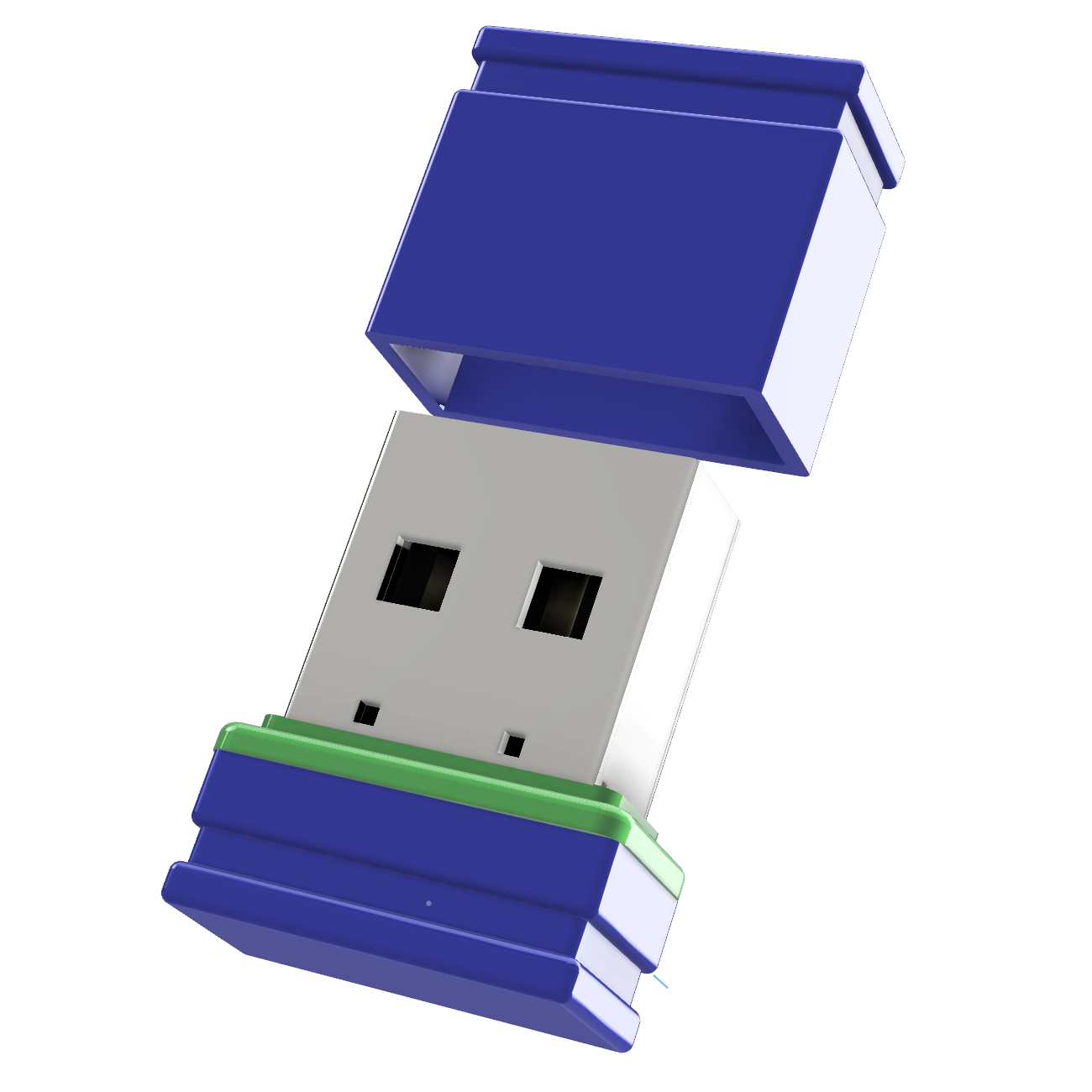 USB GERMANY ®ULTRA Mini 8 (Blau/Grün, USB-Stick P1 GB)