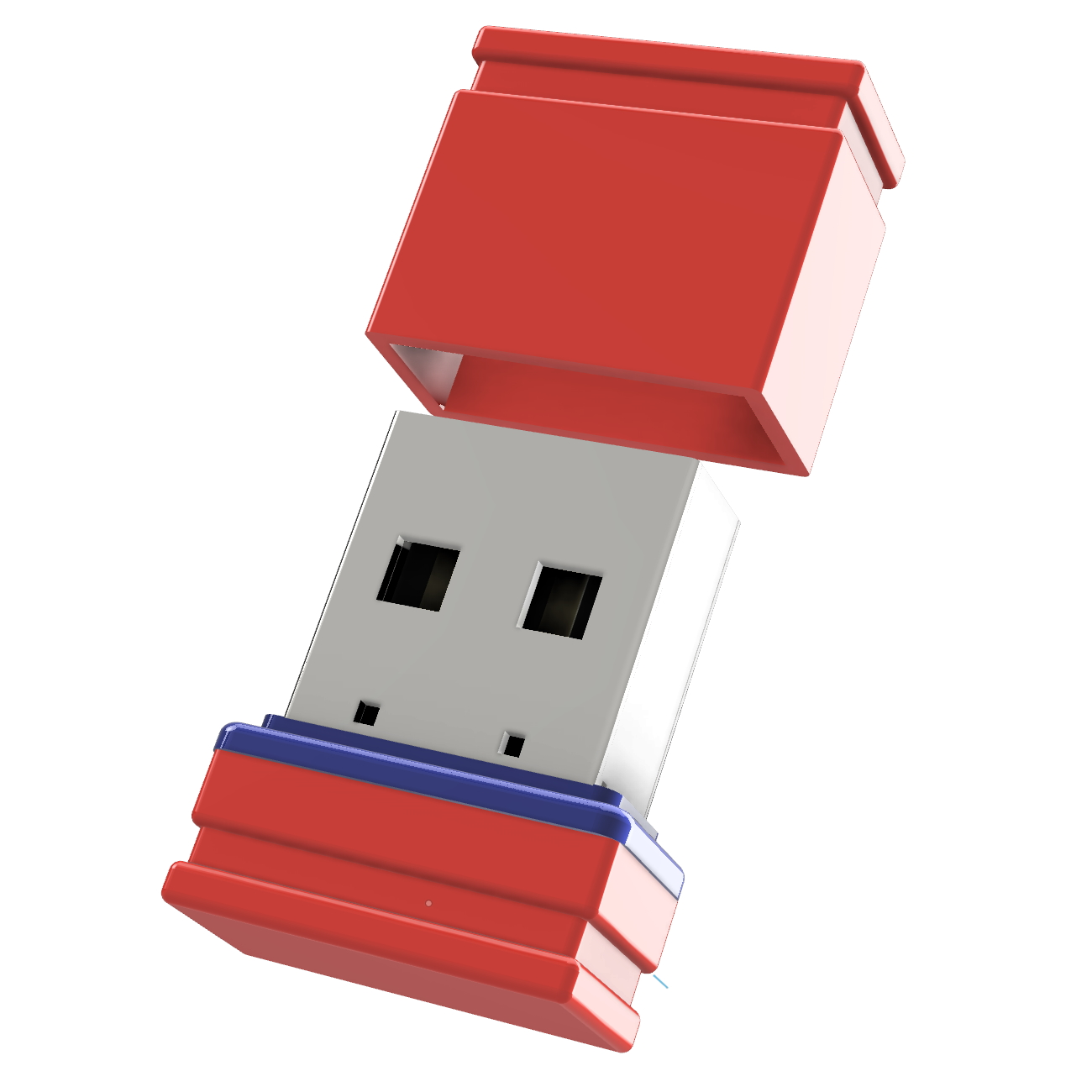 Mini USB-Stick (Rot/Blau, ®ULTRA USB 1 P1 GERMANY GB)
