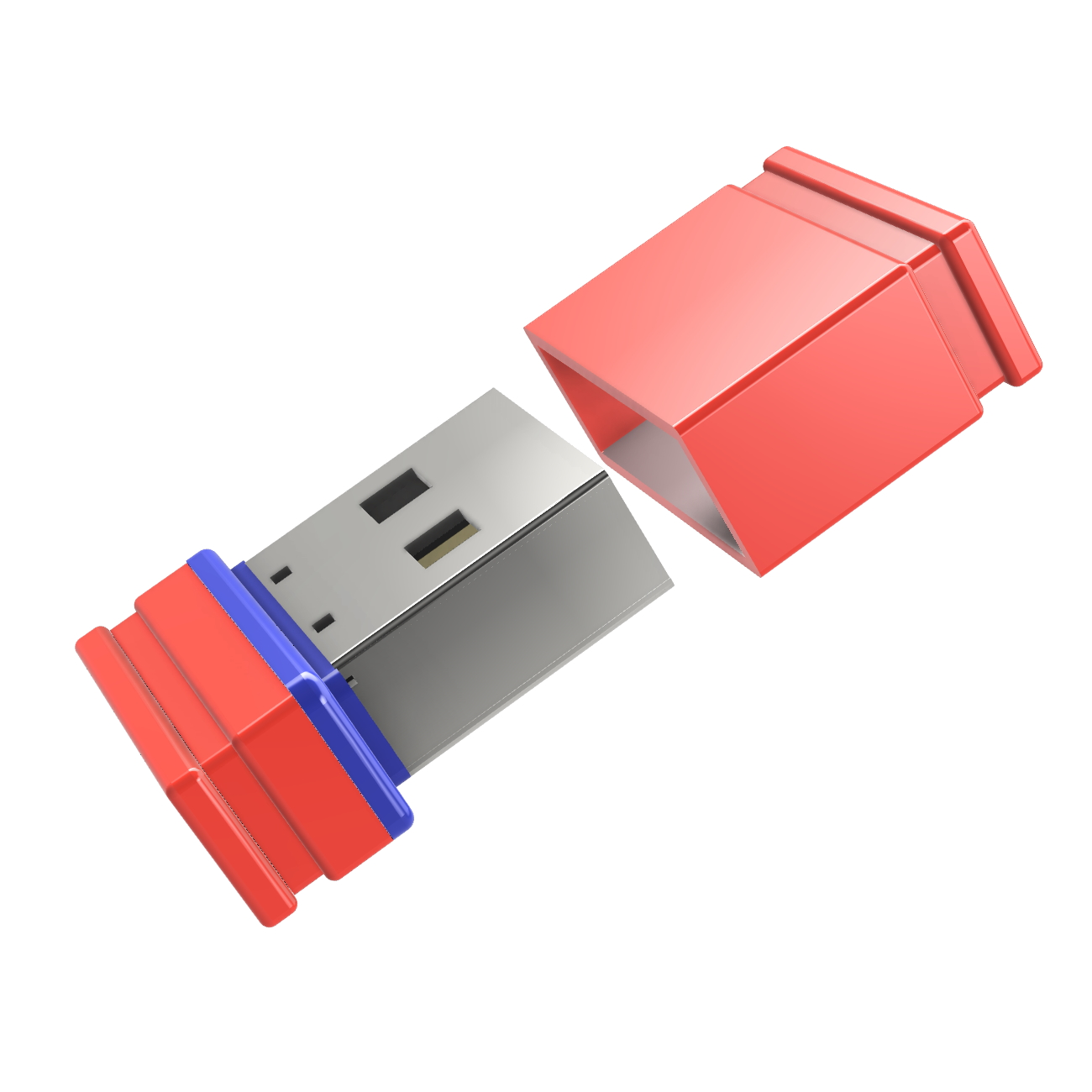 USB GERMANY ®ULTRA Mini P1 GB) (Rot/Blau, 16 USB-Stick