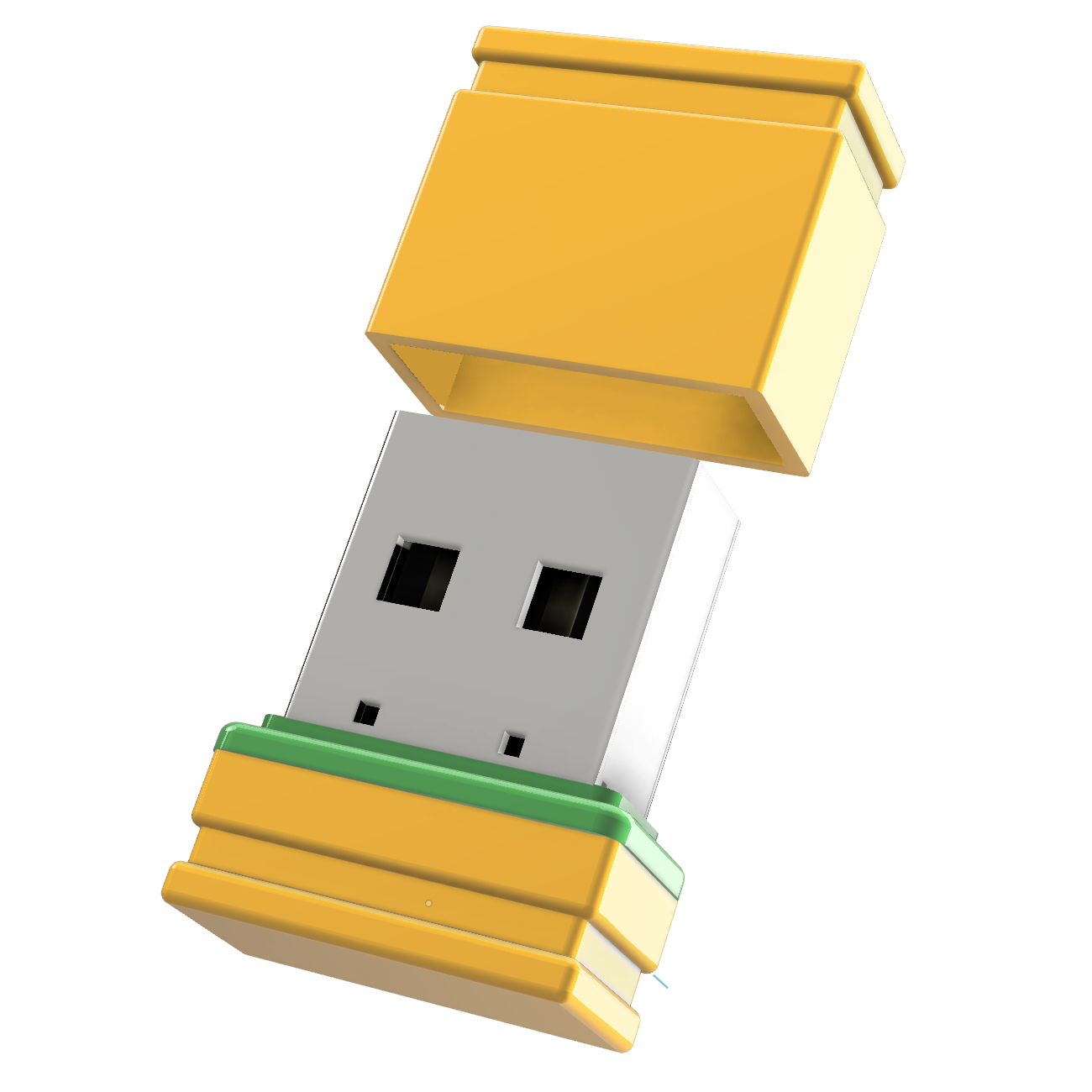USB GERMANY ®ULTRA Mini P1 GB) (Gelb/Grün, 1 USB-Stick