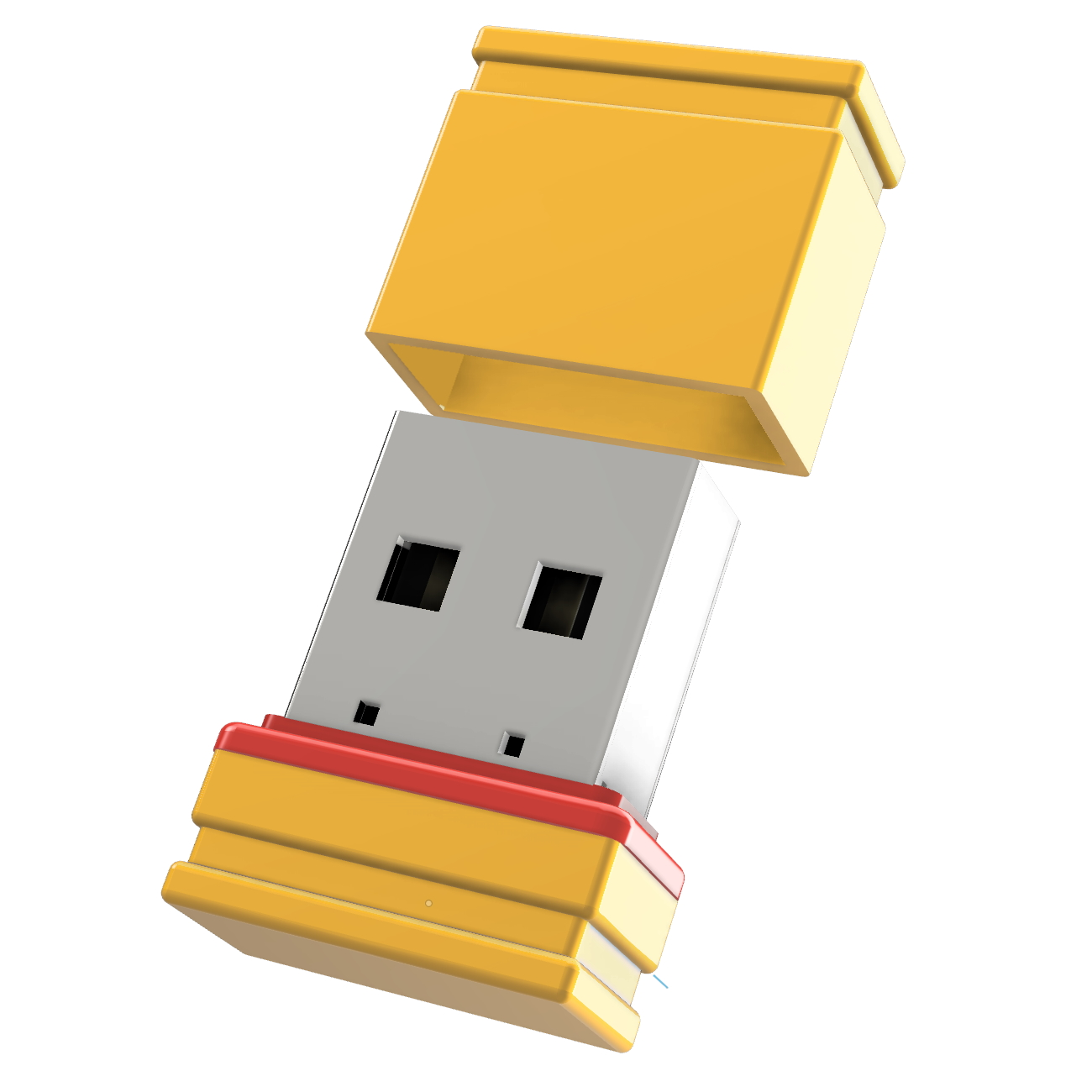 USB GERMANY ®ULTRA Mini 64 GB) (Gelb/Rot, P1 USB-Stick