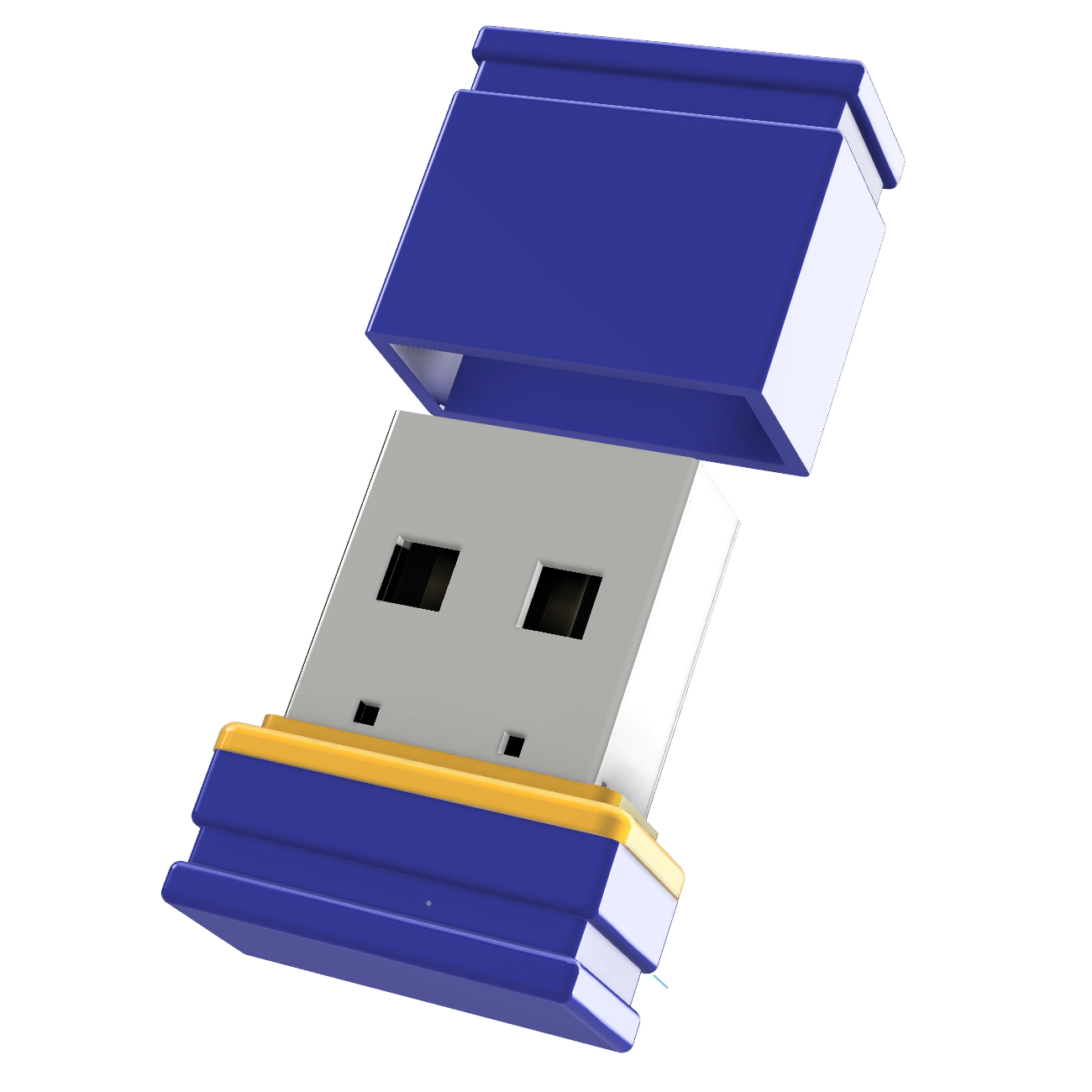 USB GERMANY ®ULTRA P1 (Blau/Gelb, GB) USB-Stick Mini 64