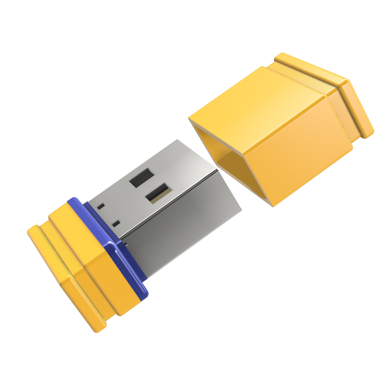 USB GERMANY ®ULTRA Mini P1 1 GB) (Gelb/Blau, USB-Stick