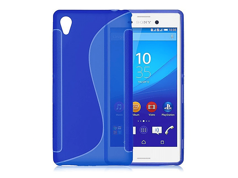 CASEONLINE S-Line - Blau, Backcover, Sony, M4 Multicolor Aqua, Xperia