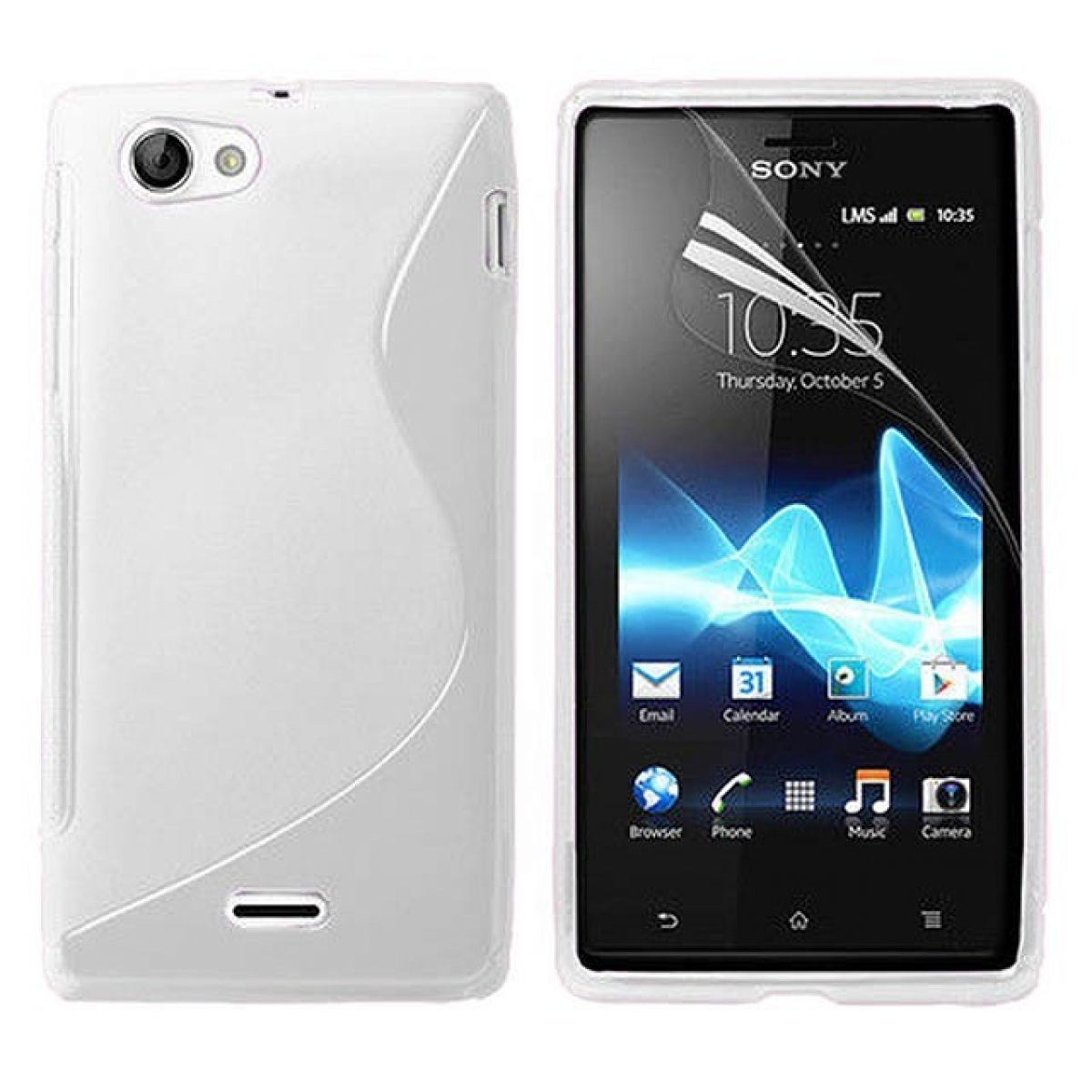 J, CASEONLINE S-Line Multicolor Backcover, Weiß, - Xperia Sony,