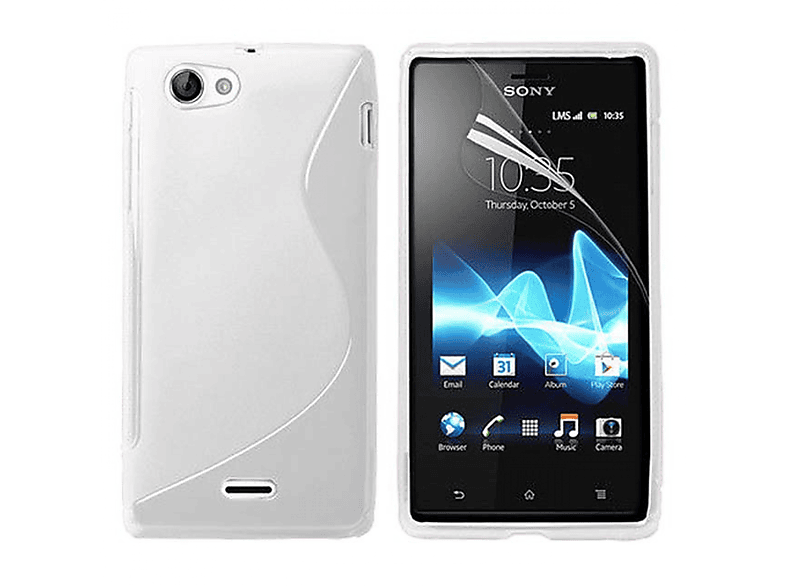 J, CASEONLINE S-Line Multicolor Backcover, Weiß, - Xperia Sony,
