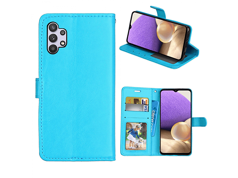 CASEONLINE Klappbare - Hellblau, Bookcover, Samsung, 5G, A32 Galaxy Multicolor