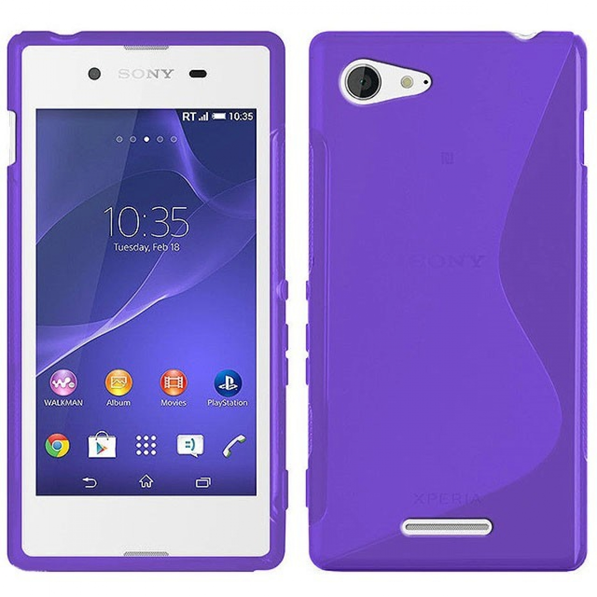 Multicolor Xperia CASEONLINE Backcover, Violett, S-Line E3, Sony, -