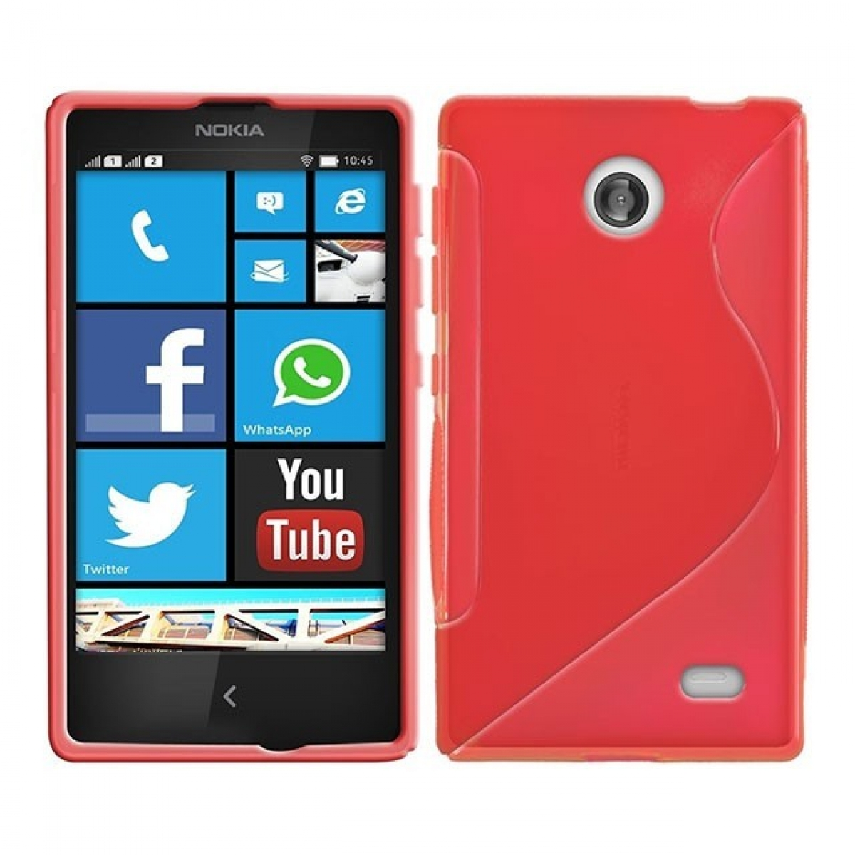 CASEONLINE S-Line - Nokia, Backcover, X, Rot, Multicolor