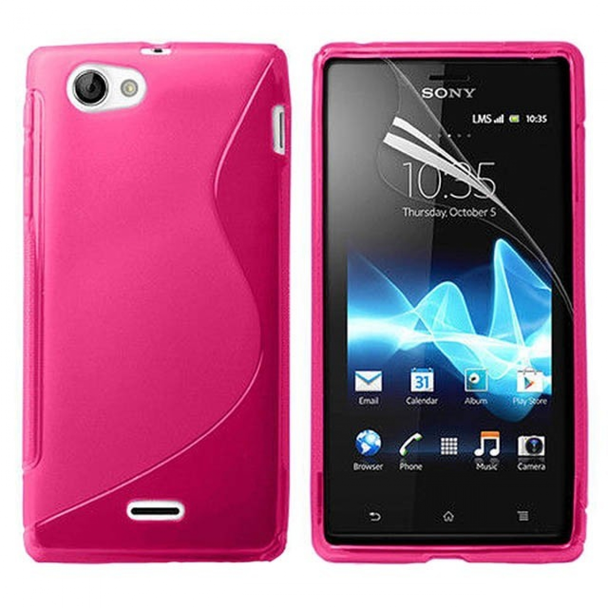 J, Backcover, Pink, S-Line CASEONLINE Xperia Sony, - Multicolor