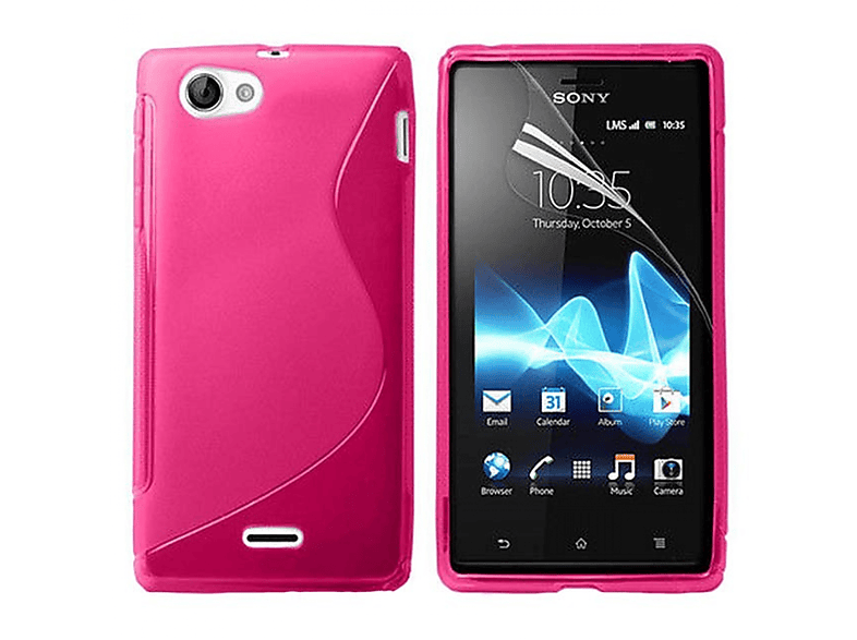J, Backcover, Pink, S-Line CASEONLINE Xperia Sony, - Multicolor