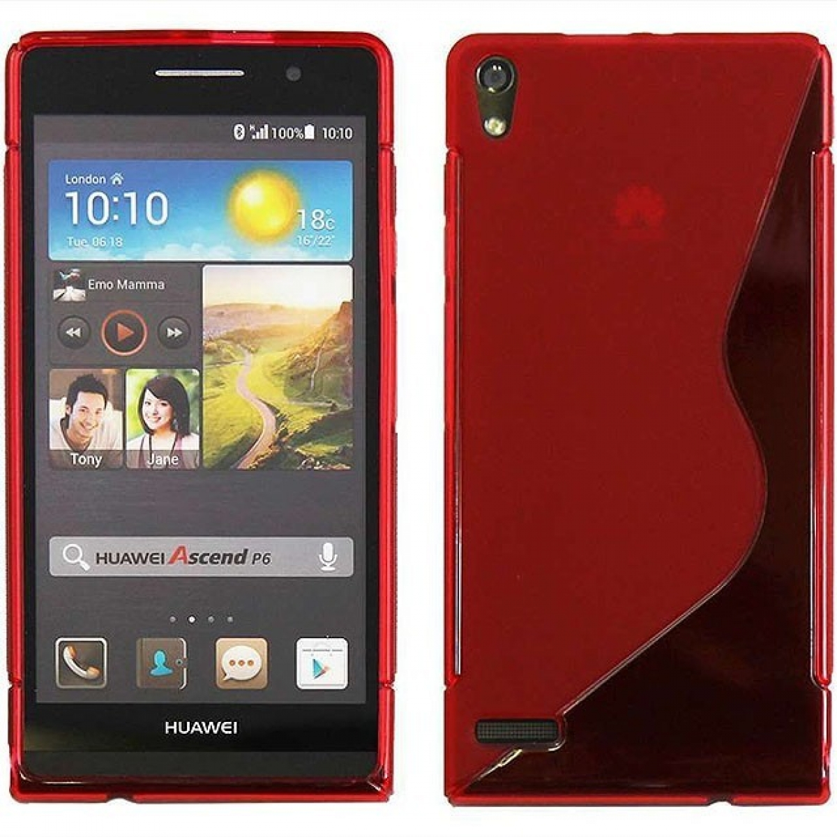 Rot, Multicolor Huawei, P6, - CASEONLINE S-Line Backcover,