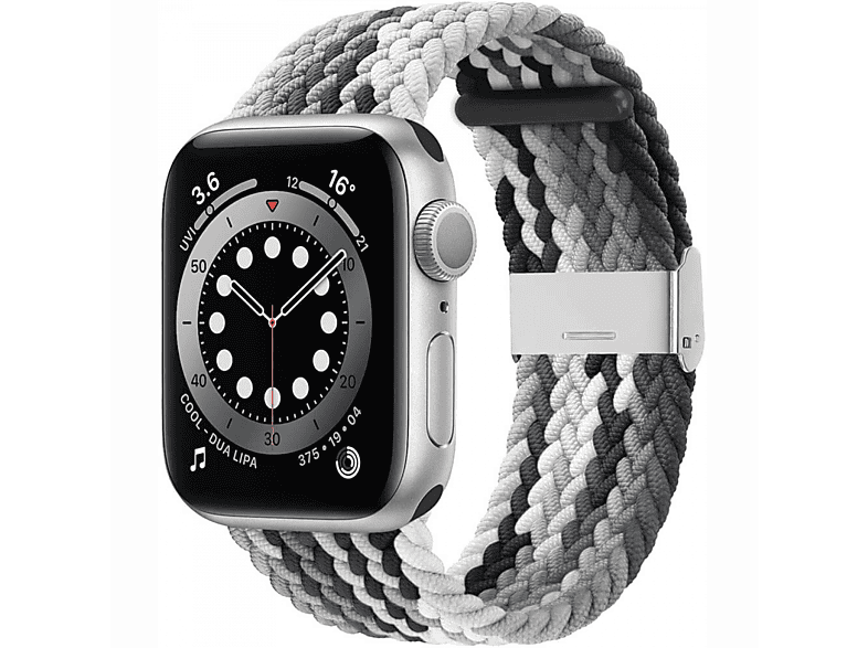 CASEONLINE Braided, Sportarmband, Apple, Watch 6 44mm, Gradient grey | Armbänder passend für Apple Watch