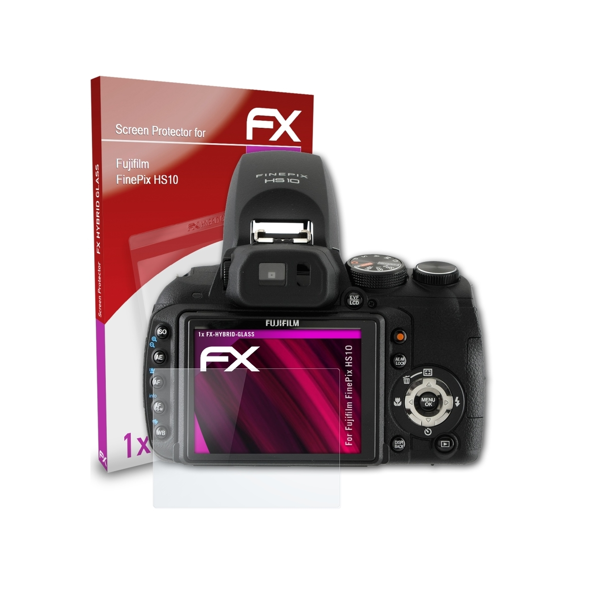 HS10) ATFOLIX FinePix Fujifilm FX-Hybrid-Glass Schutzglas(für