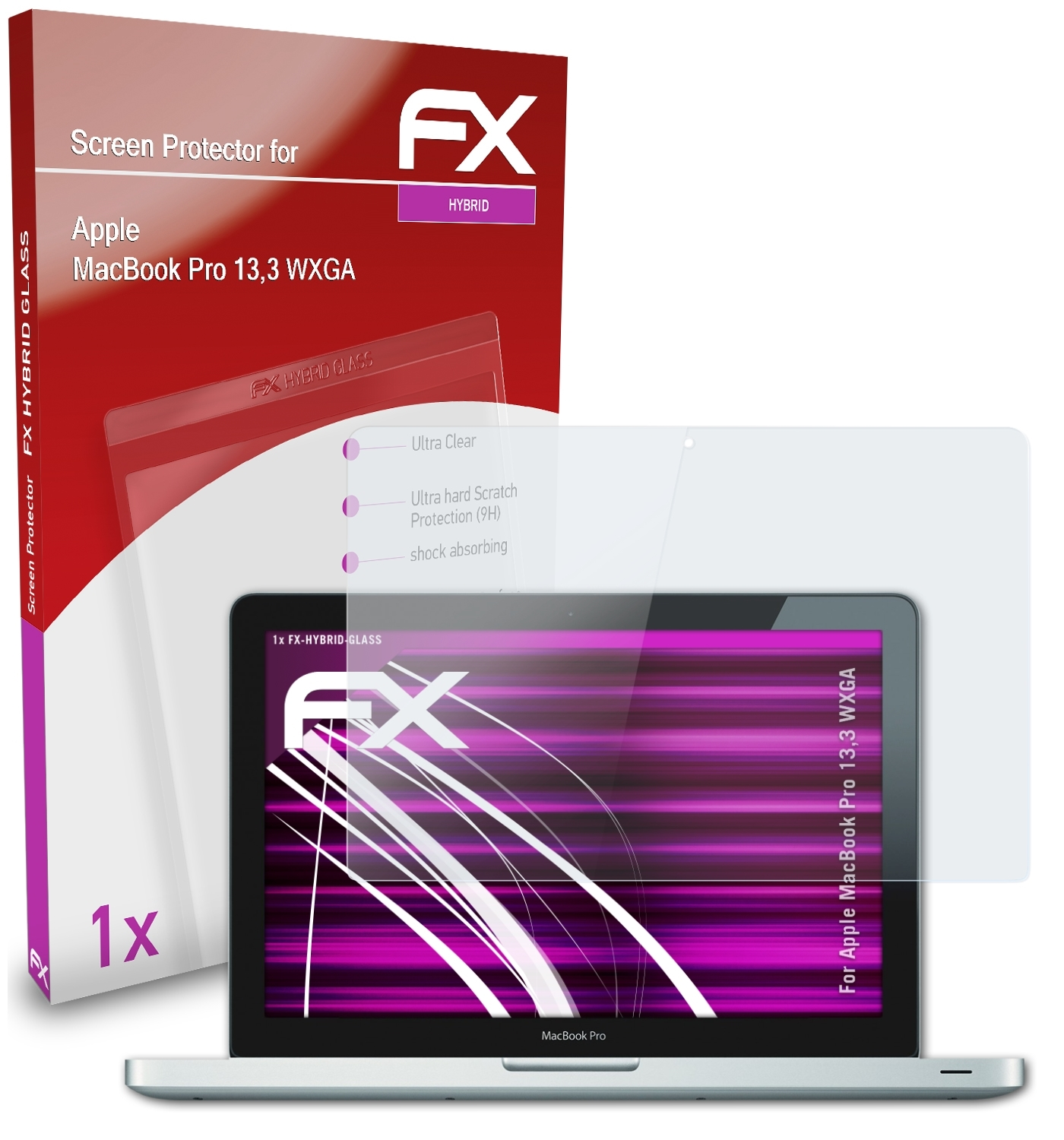 ATFOLIX FX-Hybrid-Glass Schutzglas(für Apple MacBook 13,3 Pro WXGA)