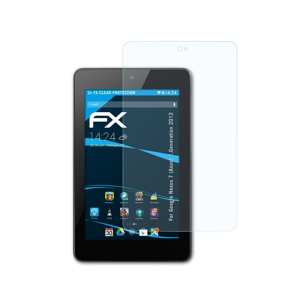 (1.Generation Nexus ATFOLIX (Asus) Google 2012)) 2x Displayschutz(für FX-Clear 7