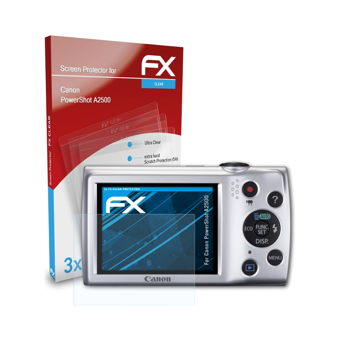 PowerShot Displayschutz(für 3x A2500) FX-Clear Canon ATFOLIX