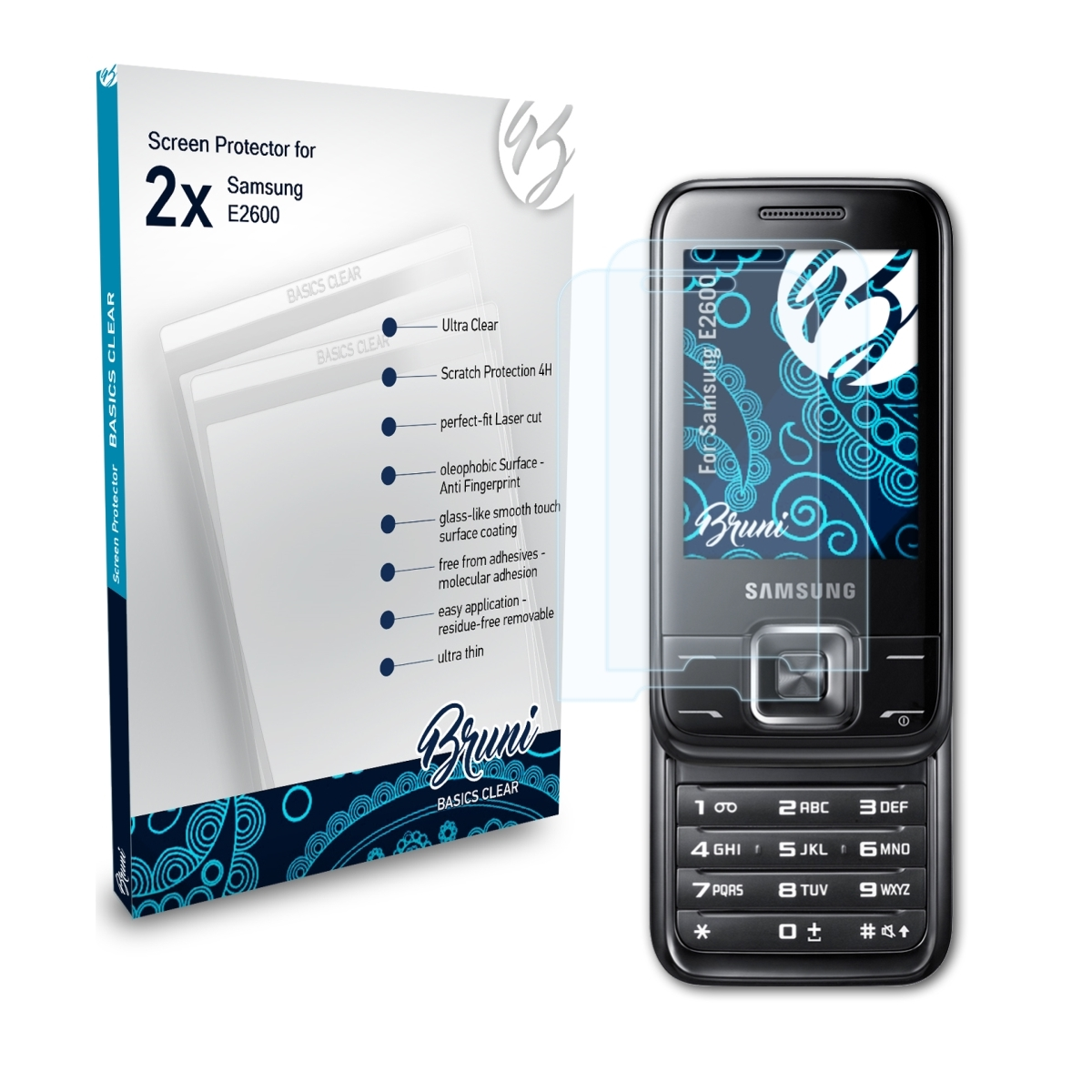 BRUNI 2x Basics-Clear Schutzfolie(für Samsung E2600)