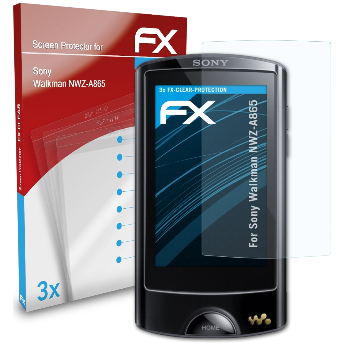 ATFOLIX 3x FX-Clear Displayschutz(für Sony NWZ-A865) Walkman
